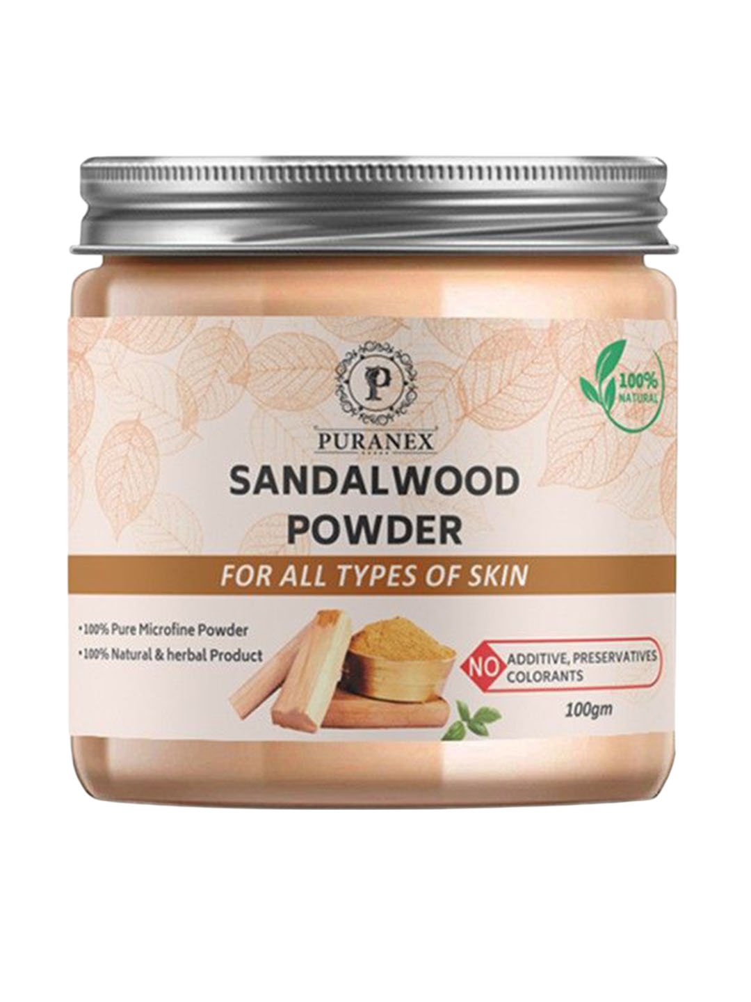 

Puranex 100% Natural Sandalwood Powder Face Pack - 100 g, White
