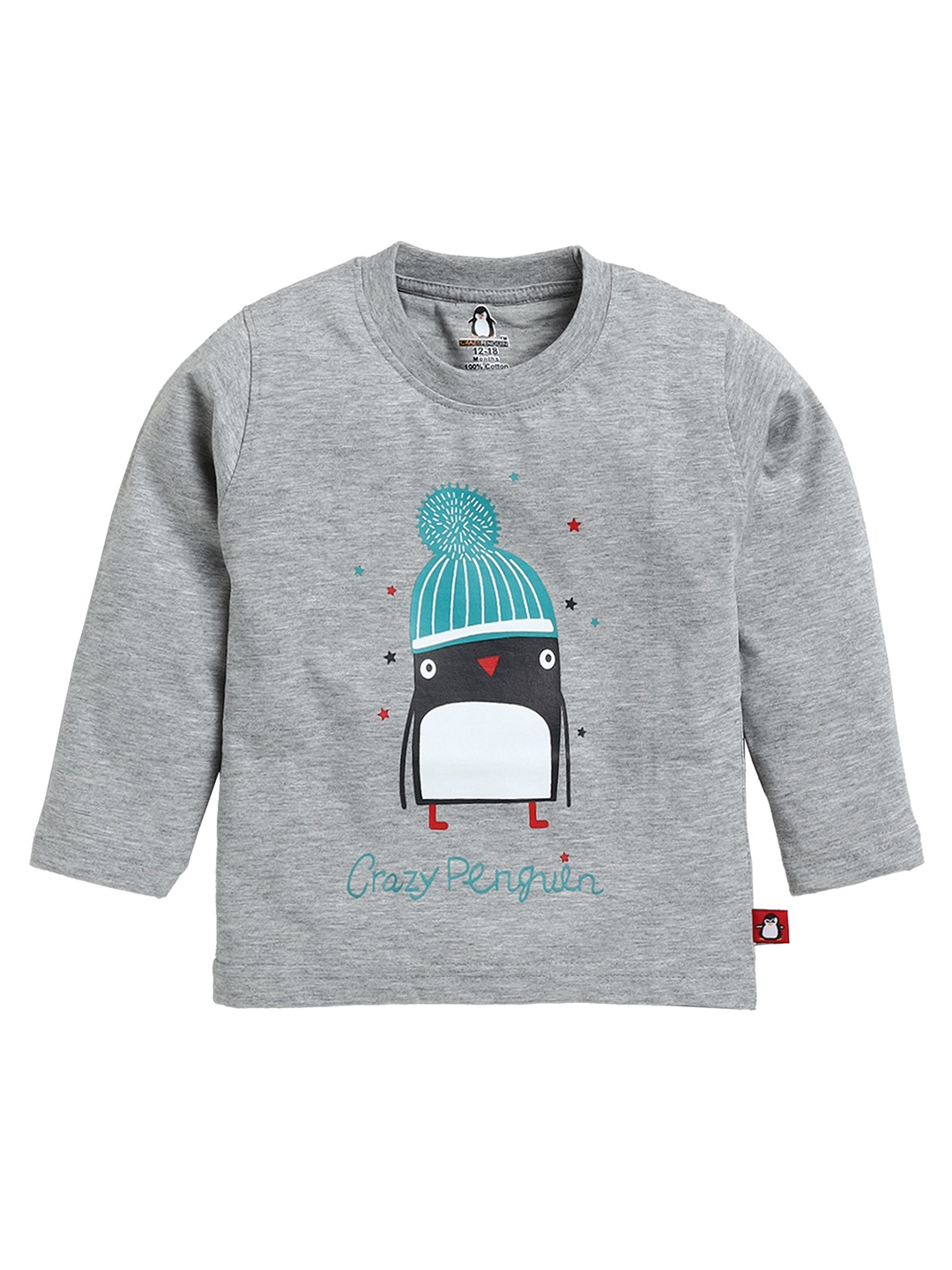

CRAZYPENGUIN ELITE Boys Graphic Printed Round Neck Cotton T-shirt, Grey