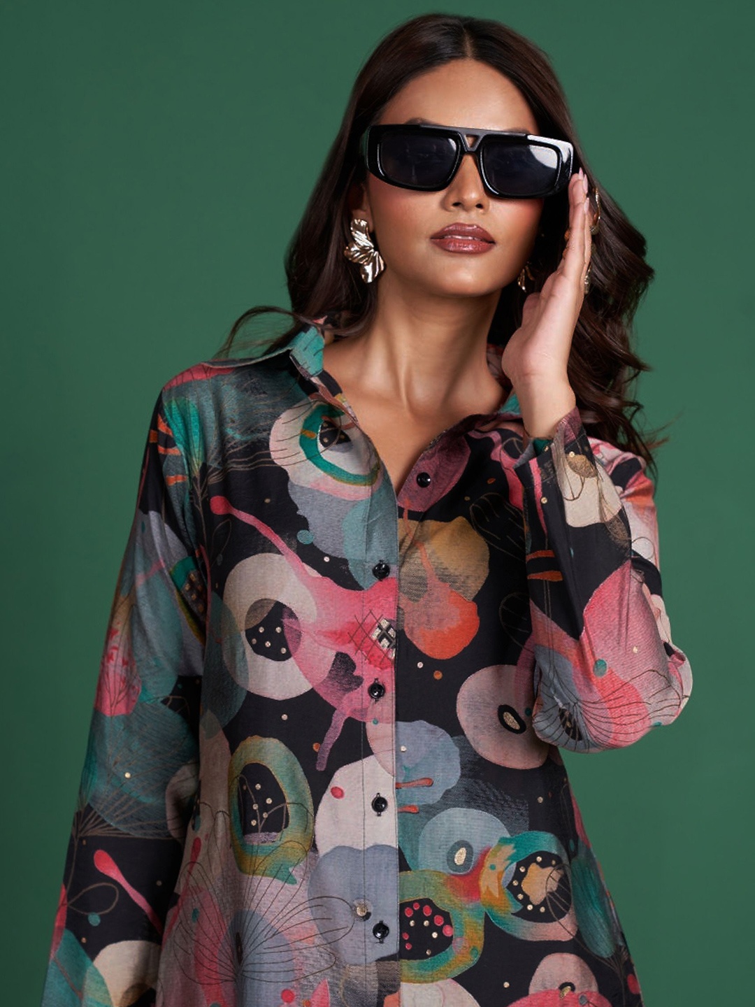

FLOWERVELLY Floral Print Formal A-Line Dress, Black