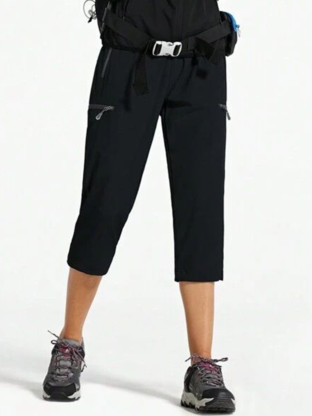 

SAAHASAM Women Striped Relaxed Loose Fit Trousers, Black