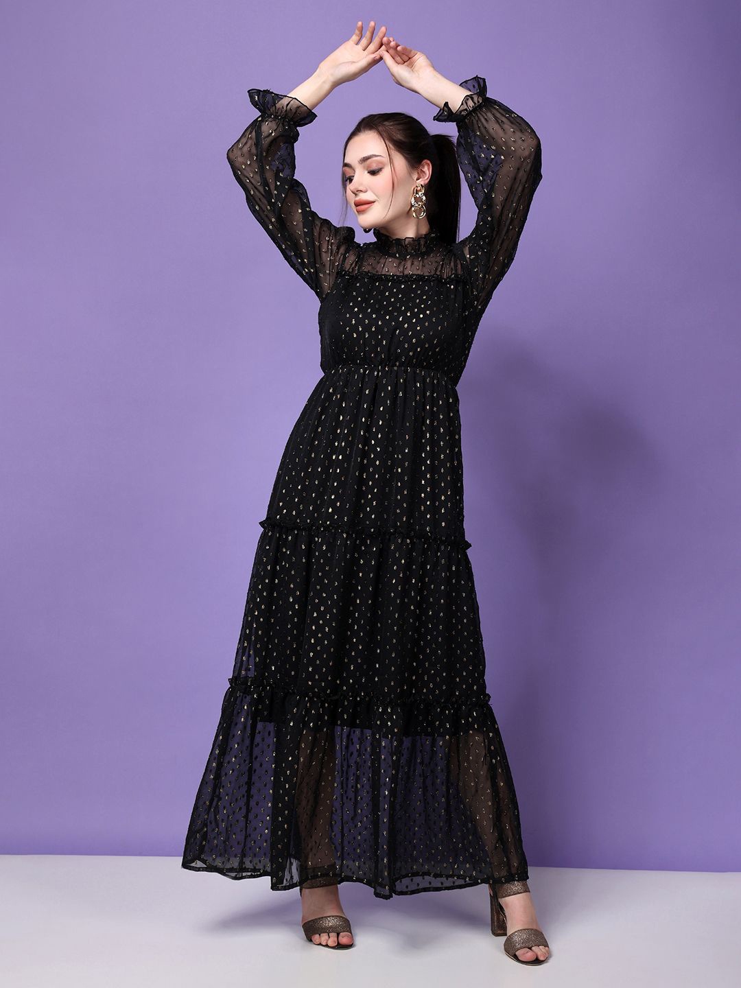 

Fabway Clothing Fit & Flare Maxi Dress, Black