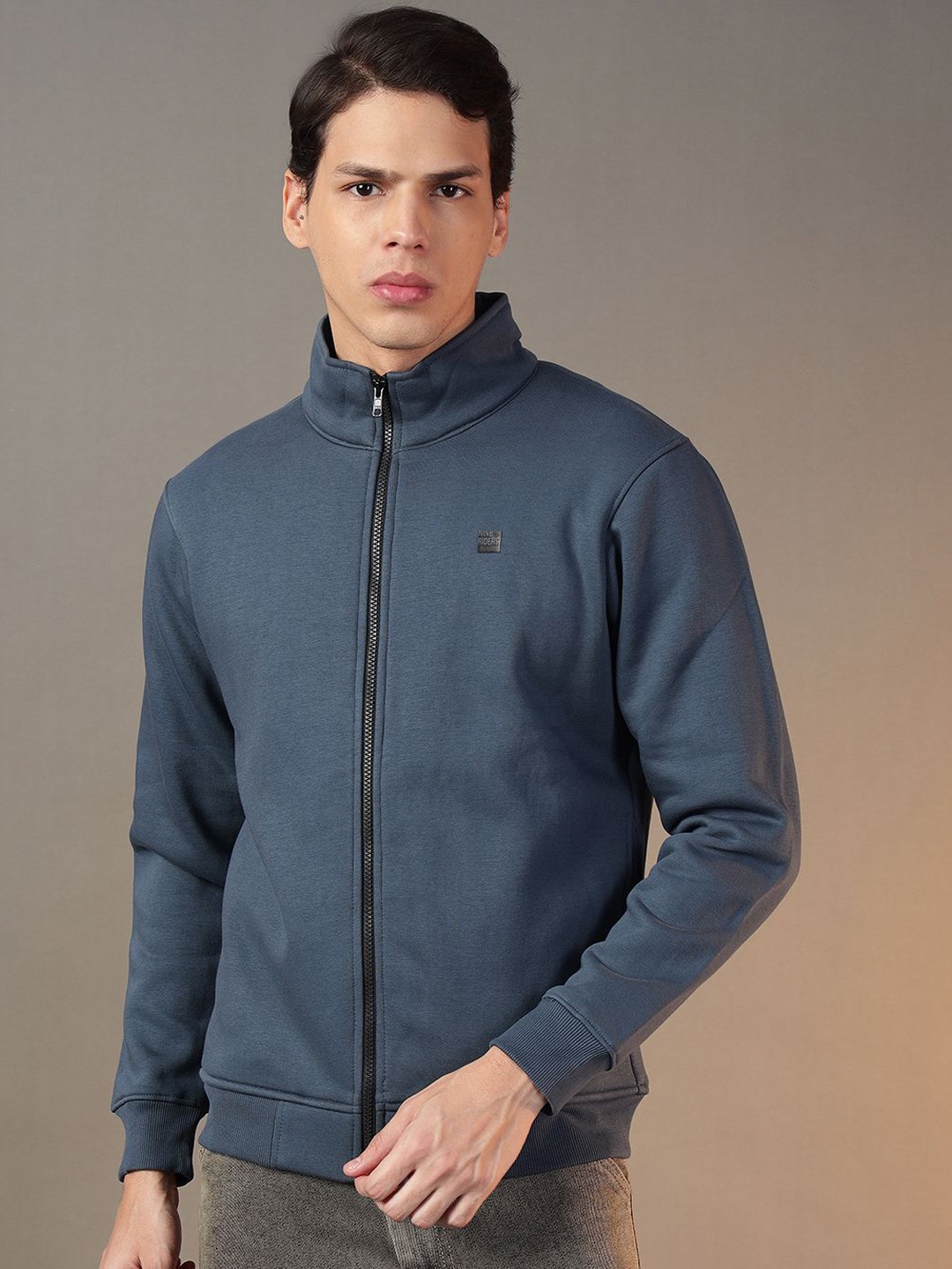 

FCK GOLD Men Fleece Tailored Jacket with Patchwork, Teal