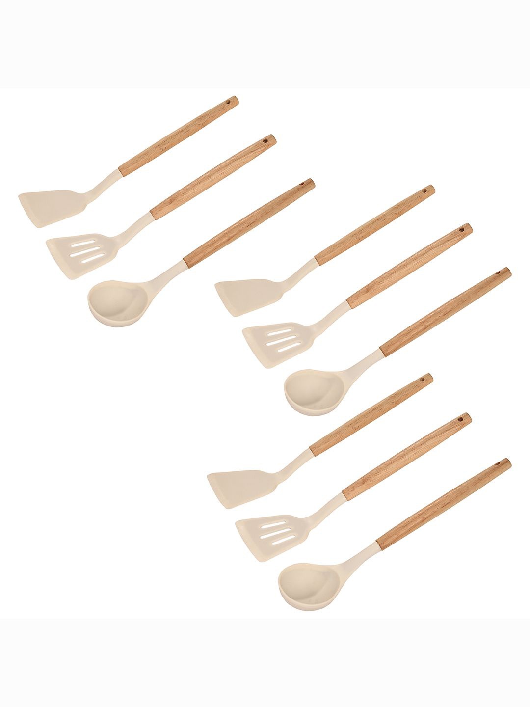 

Kuber Industries Unisex 9 Pcs Silicone Nonstick Spatula Set, White