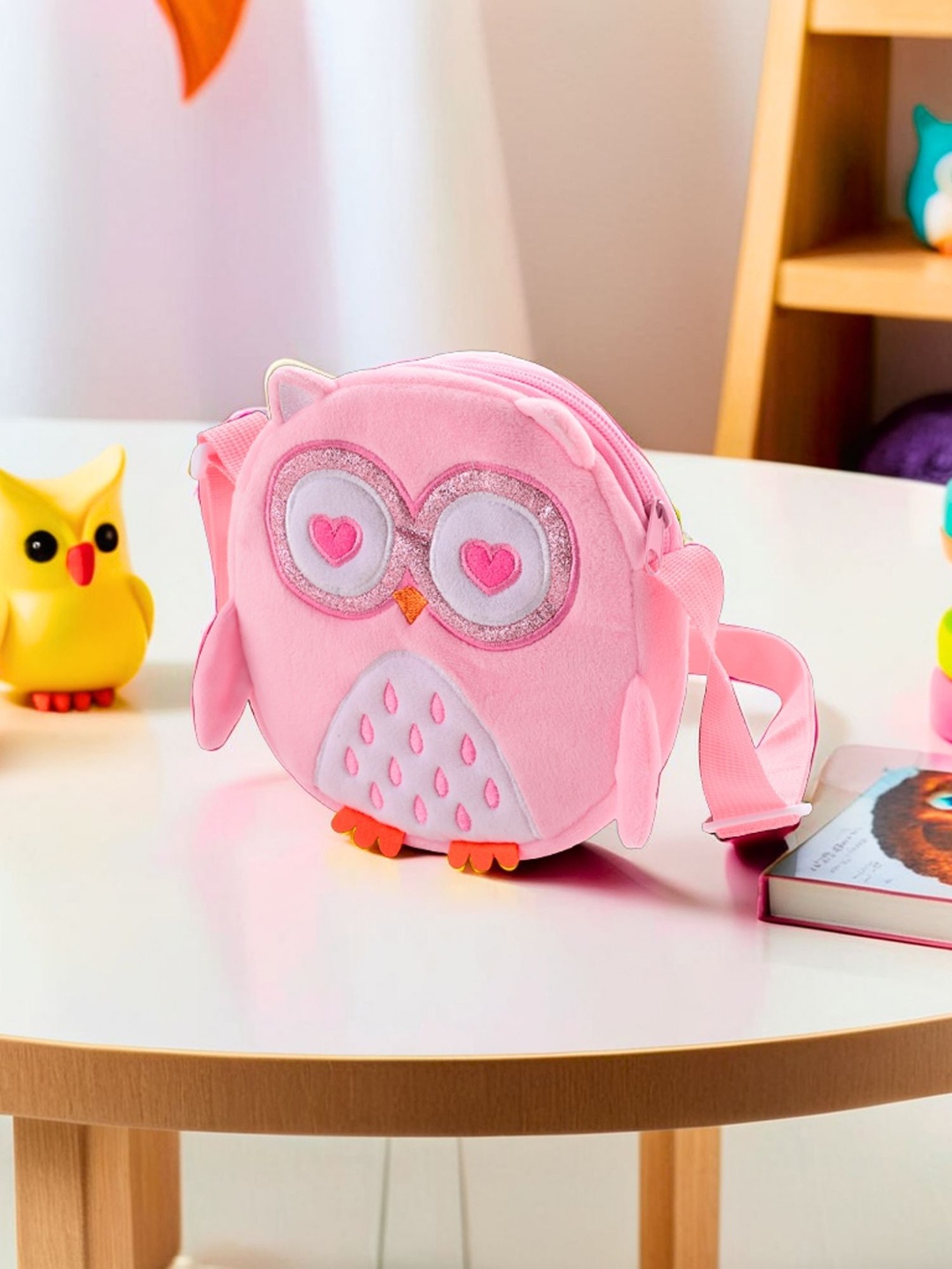 

Tinker Squad Fluffy Sling Bag Pink Owl Comfortable Hangbag Girls