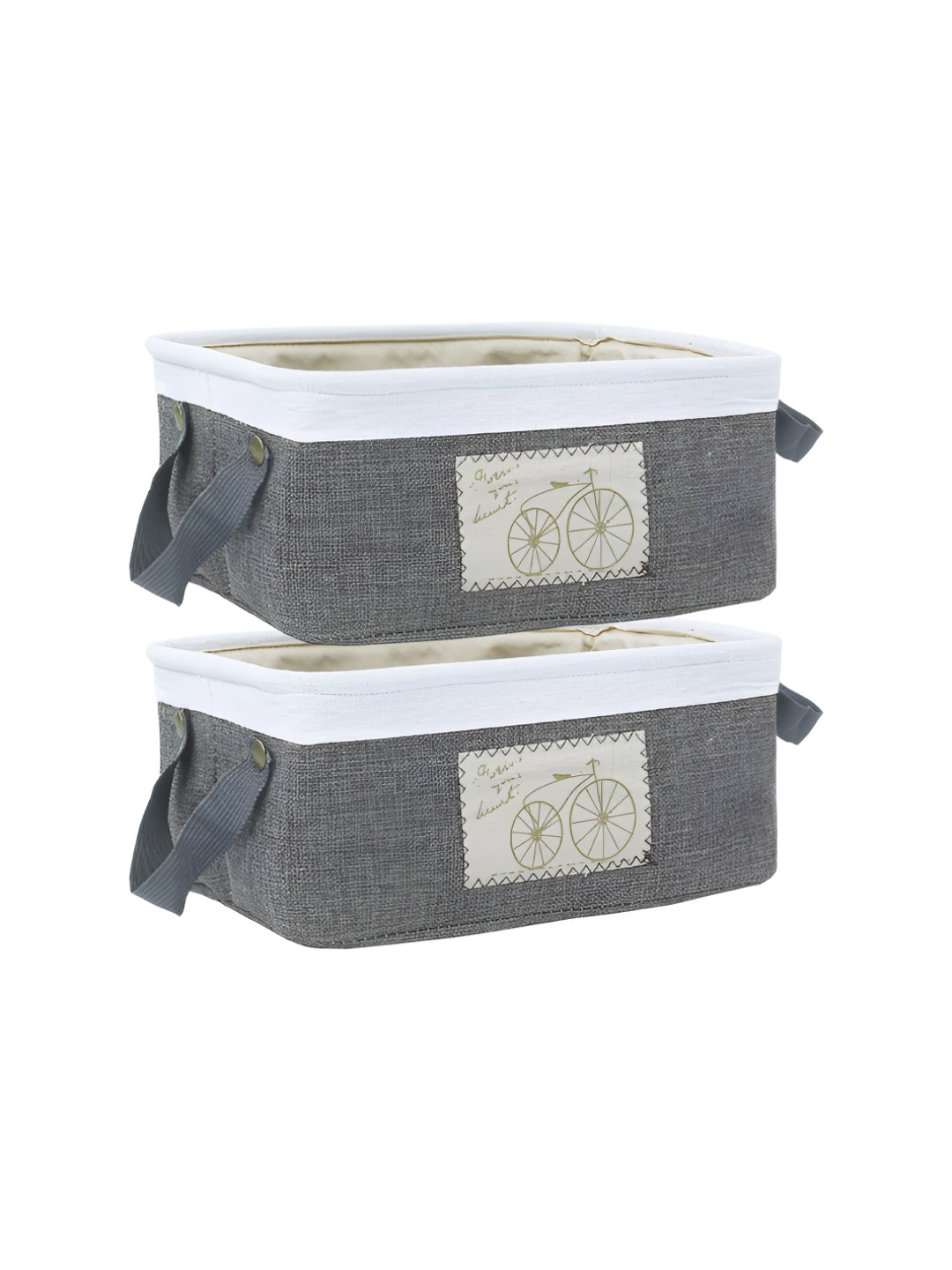 

HomeStorie Grey 2 Pcs Eco-Friendly Foldable Storage Basket Bins Multi-Utility Organisers
