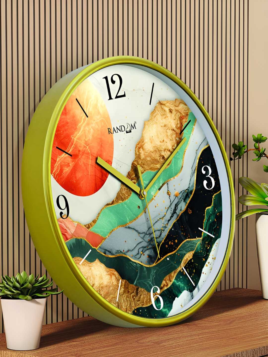 

RANDOM Printed Round Shaped Sweep Silent Movement Contemporary Wall Clock, White