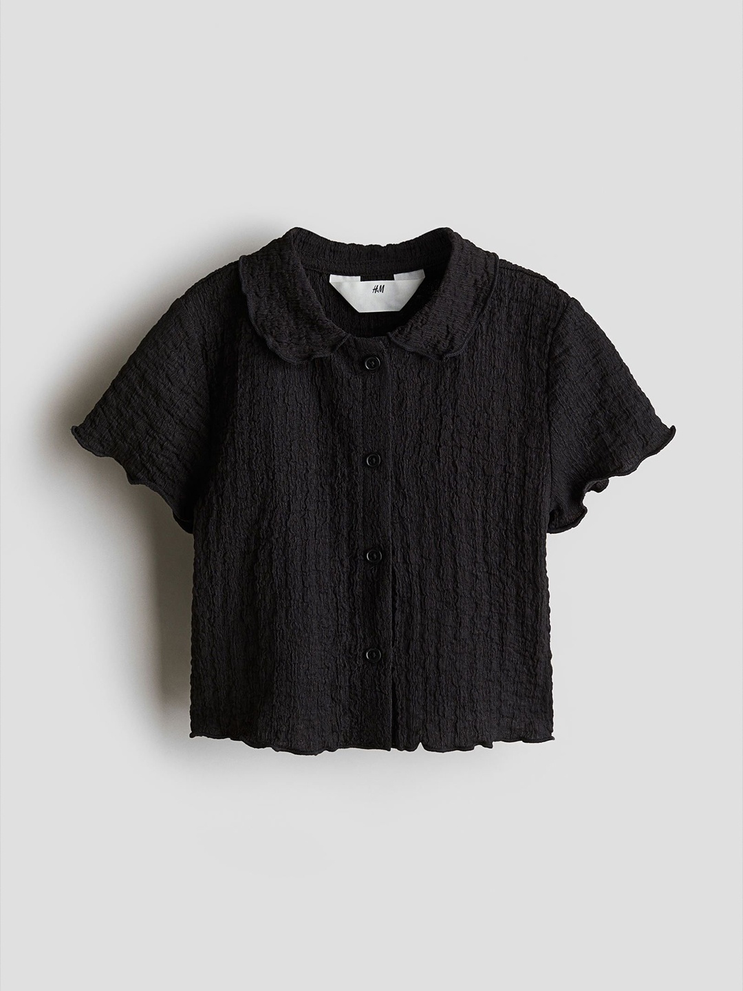 

H&M Crinkled Jersey Blouse, Grey