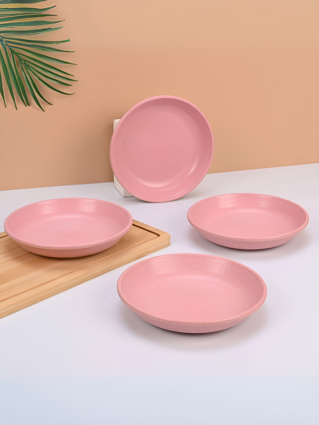 

eha Pink 4 Pieces Dishwasher Safe Plates