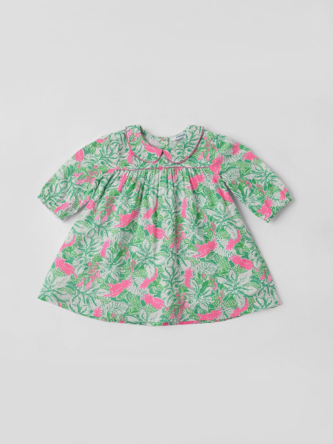 

Nauti Nati Tropical Print Peter Pan Collar Empire Dress, Green