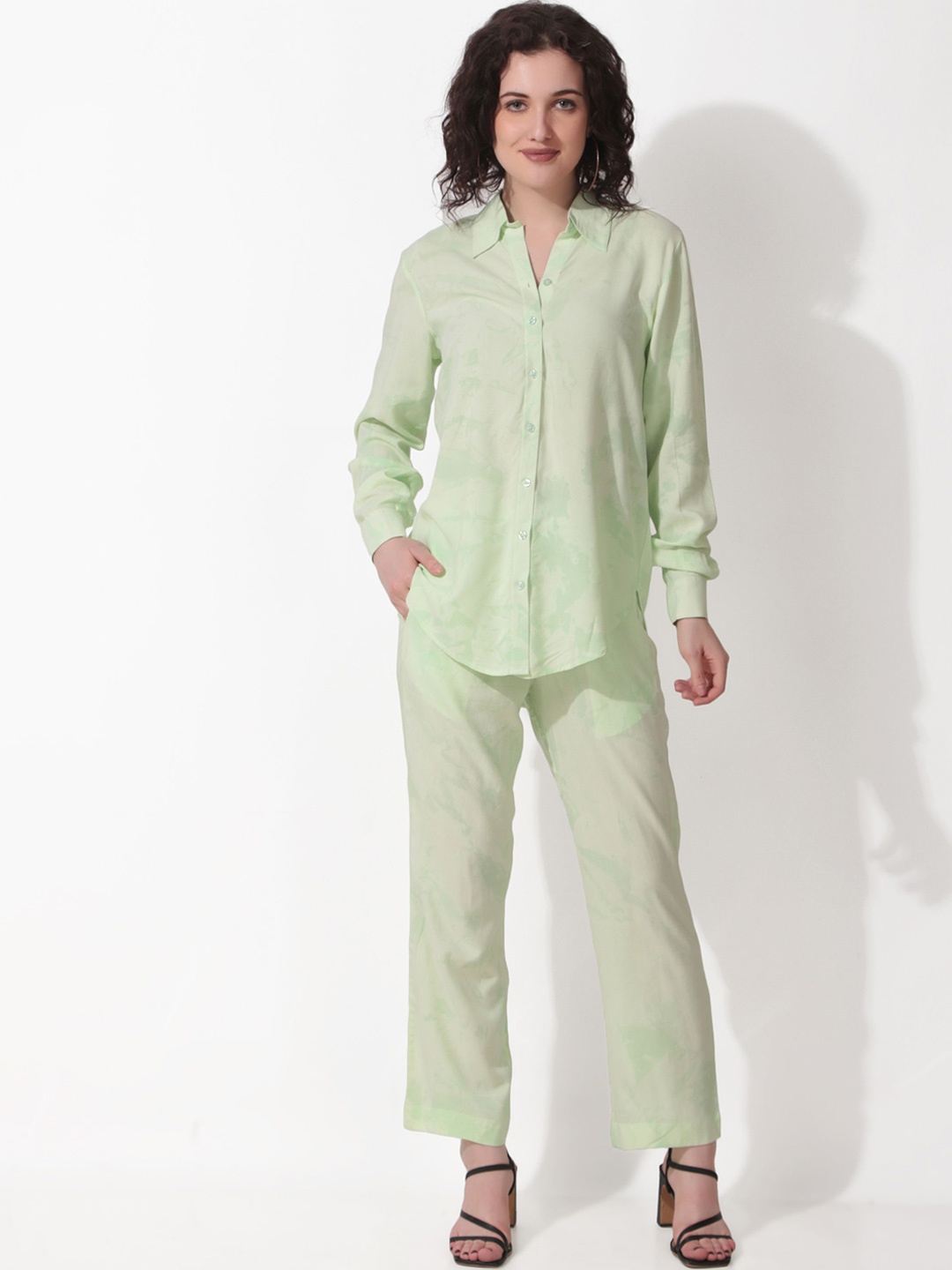

Seryeon Shirt With Trousers Co-Ords, Green