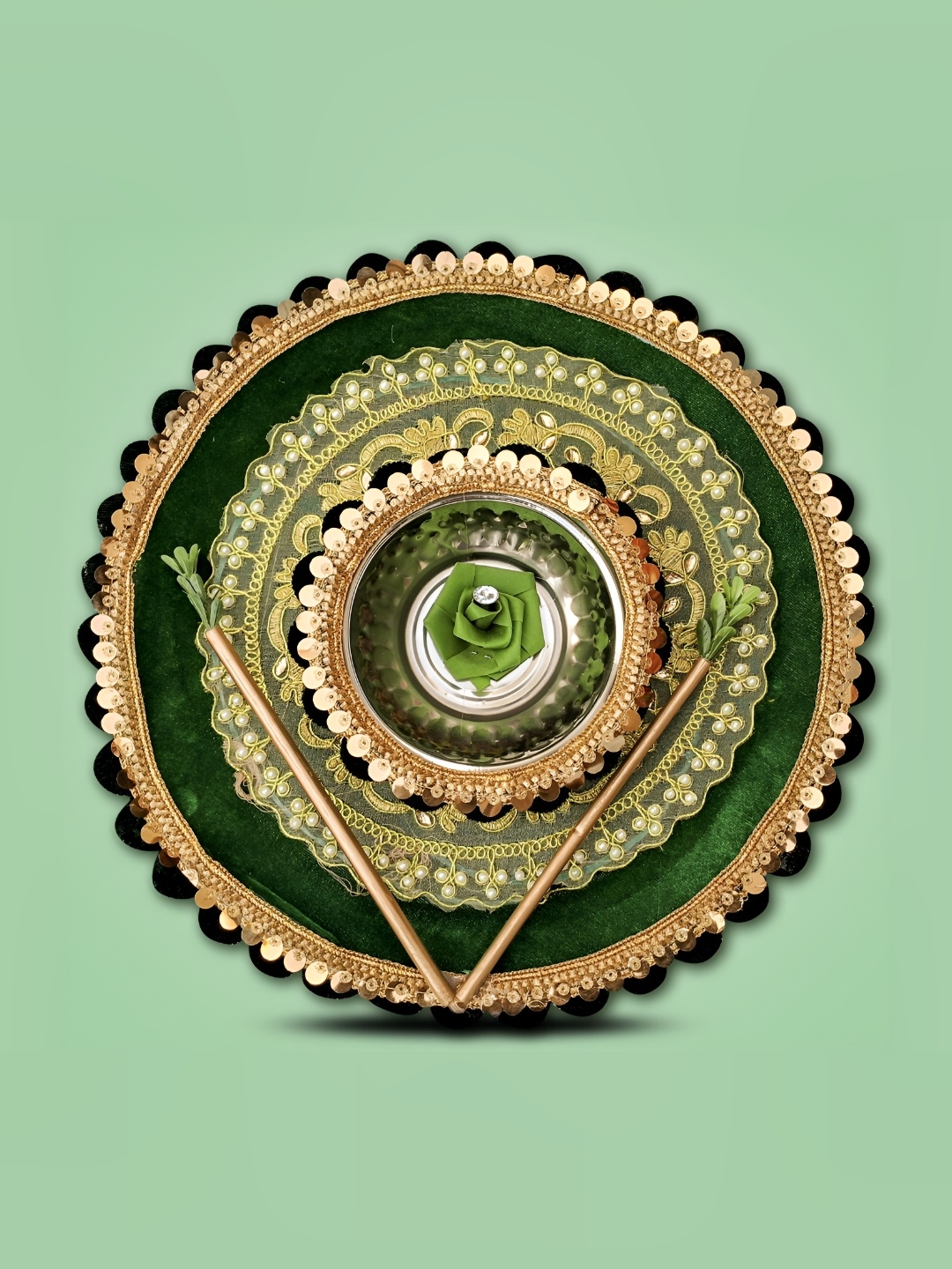 

ME & YOU Green & Maroon Mahendi Thali