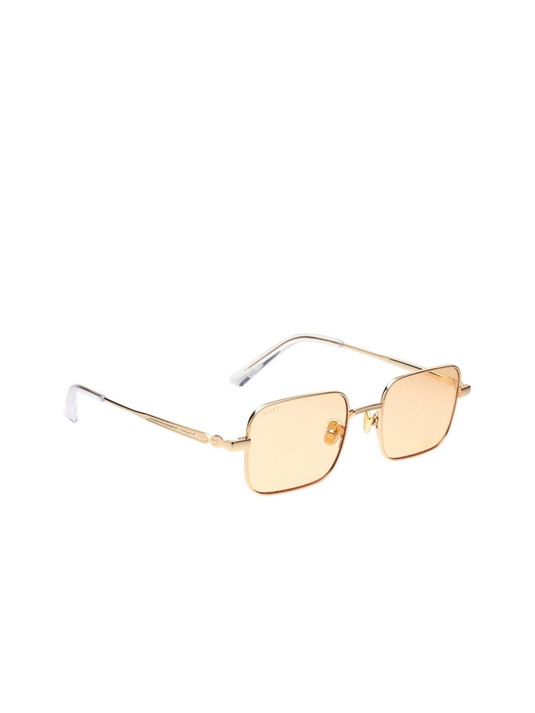 

SCOTT Unisex Rectangle Sunglasses with UV Protected Lens, Gold
