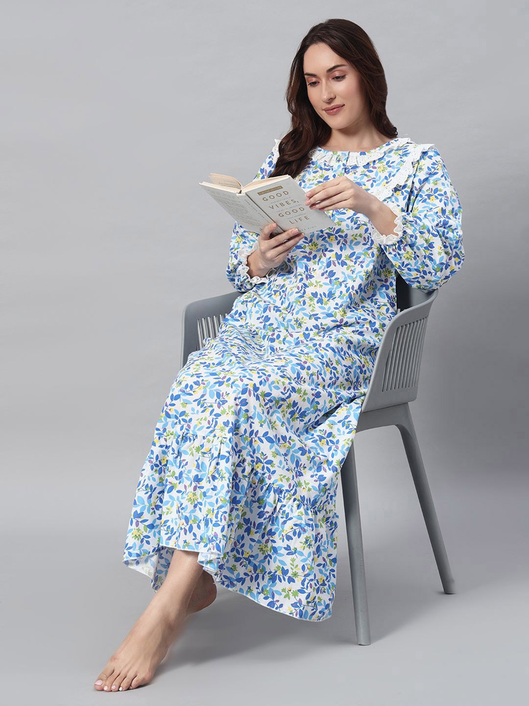 

SEPHANI Printed Maxi Nightdress, Blue