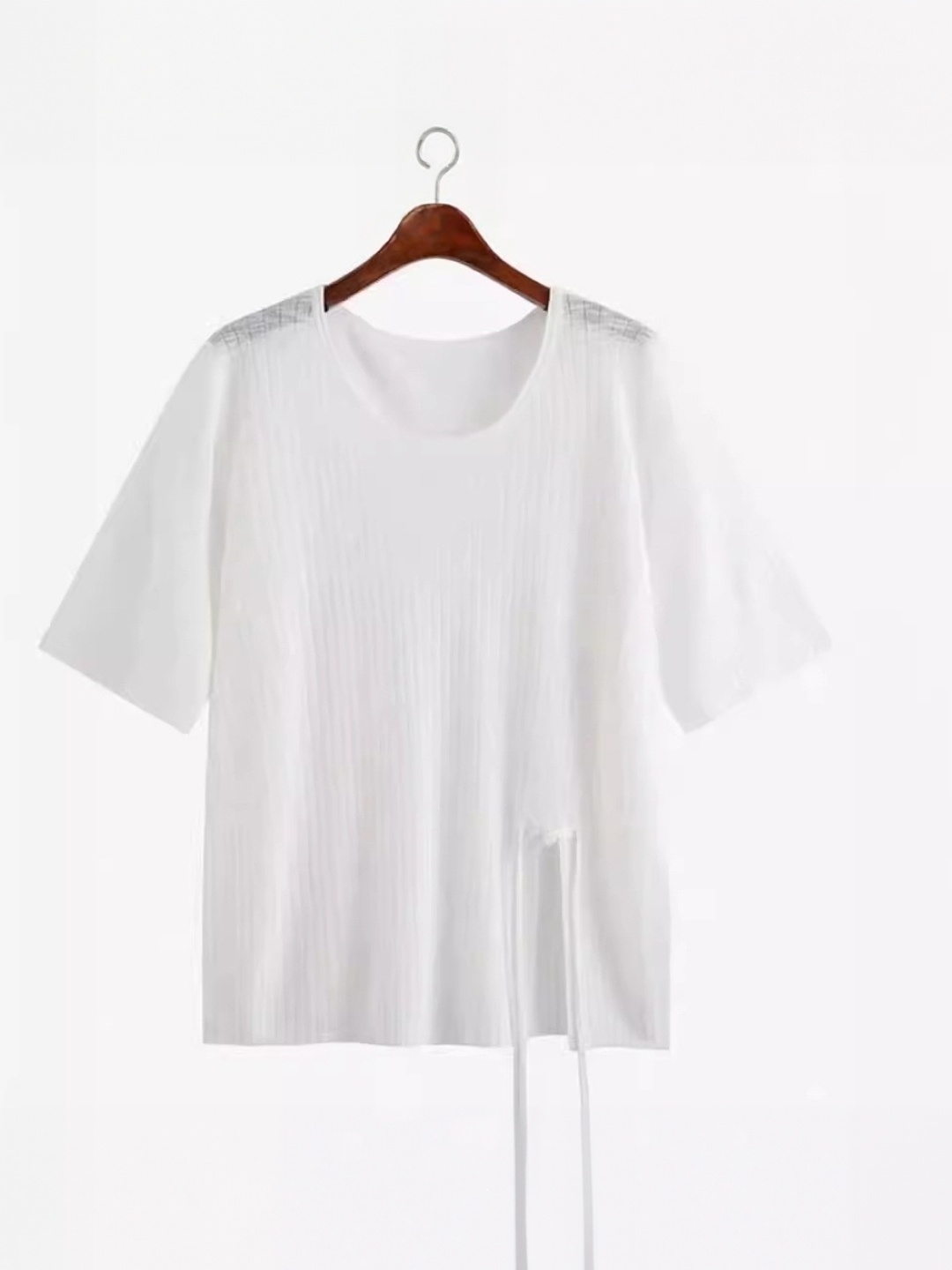 

KPOP Women Round Neck Short Sleeves Top, White