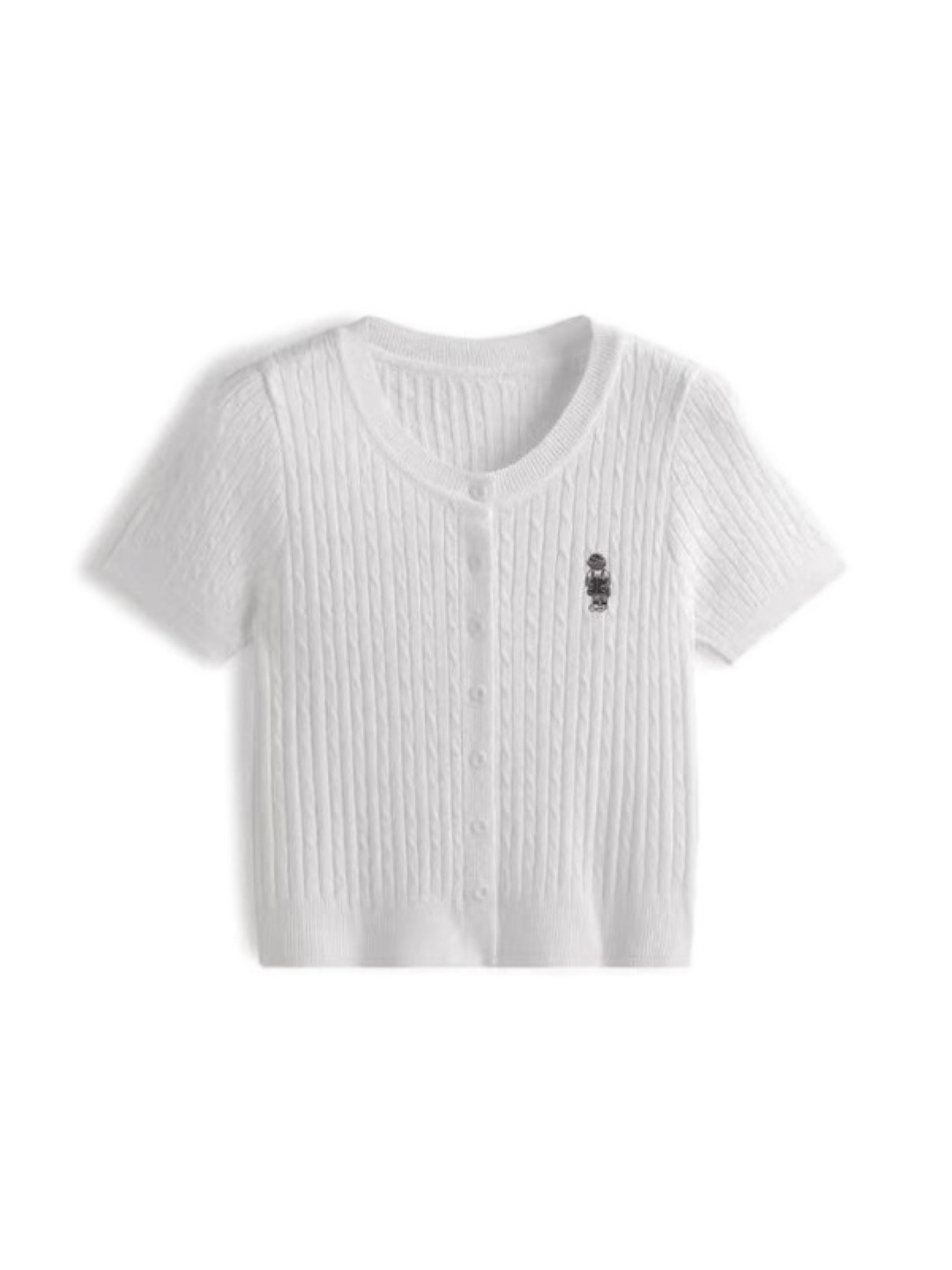 

KPOP Women Striped V-Neck Short Sleeves Shirt Style Top, White