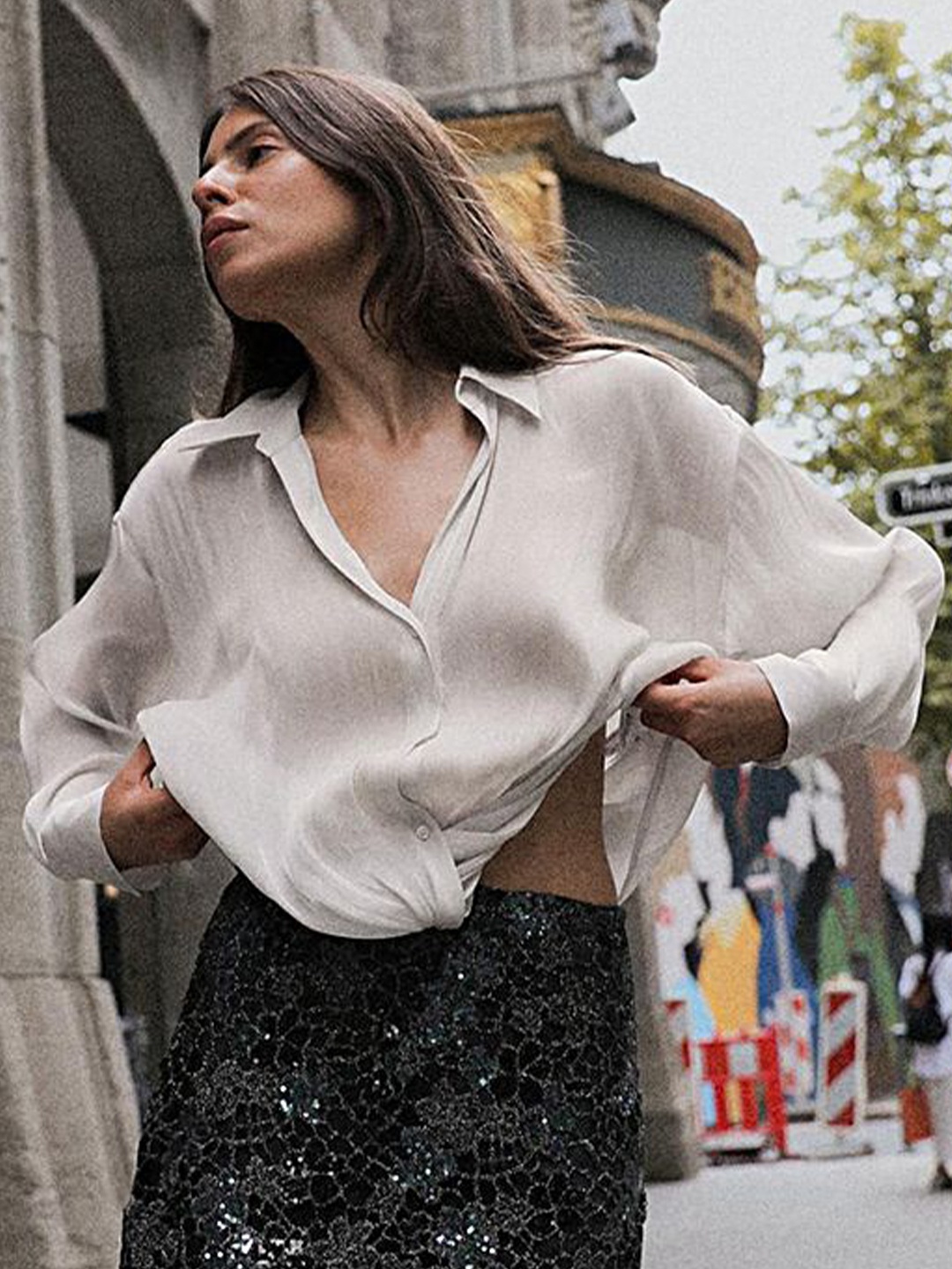 

LULU & SKY Shirt Style Top, Off white