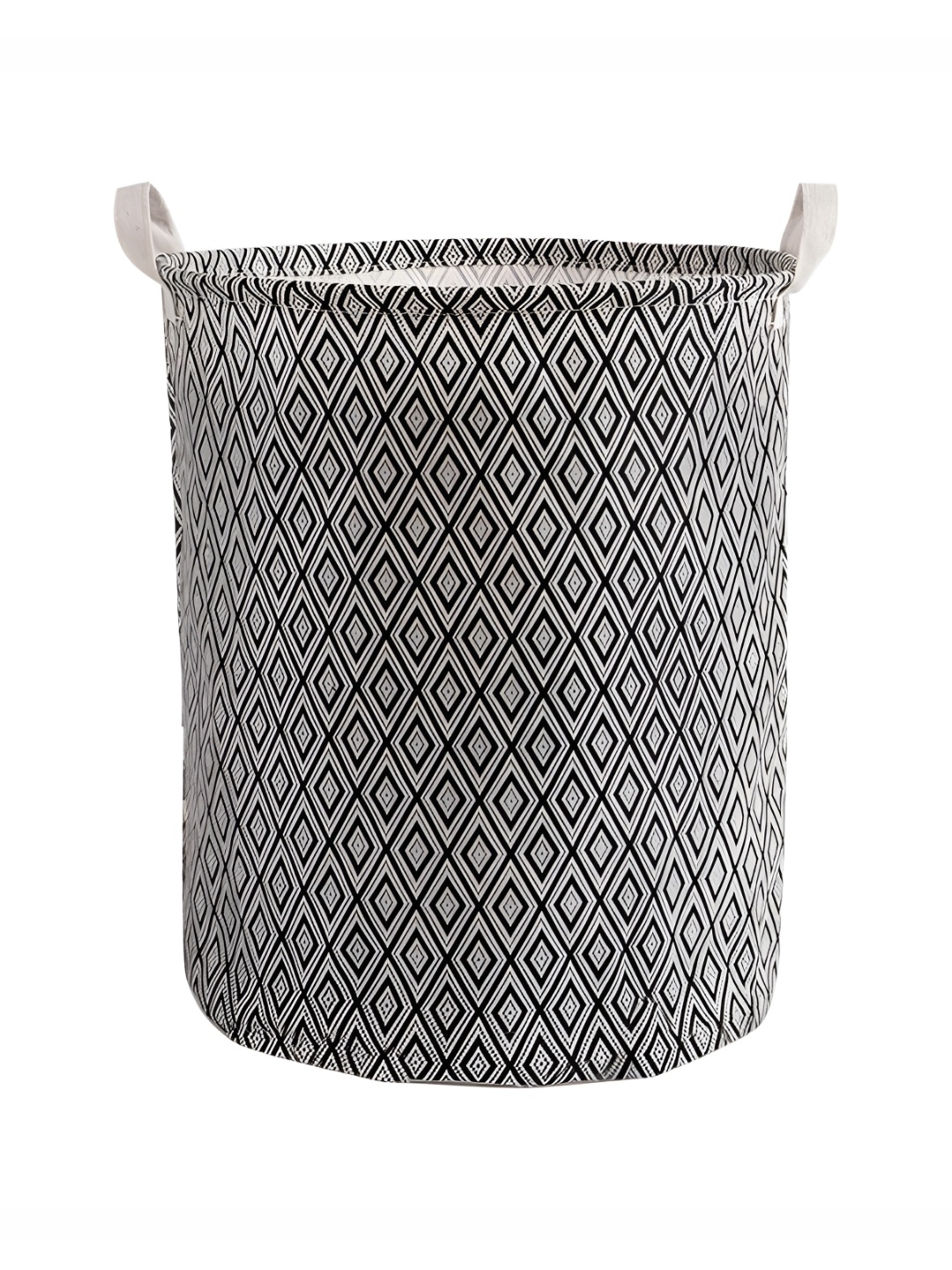 

HOKIPO White & Black Printed Folding Laundry Basket-43L