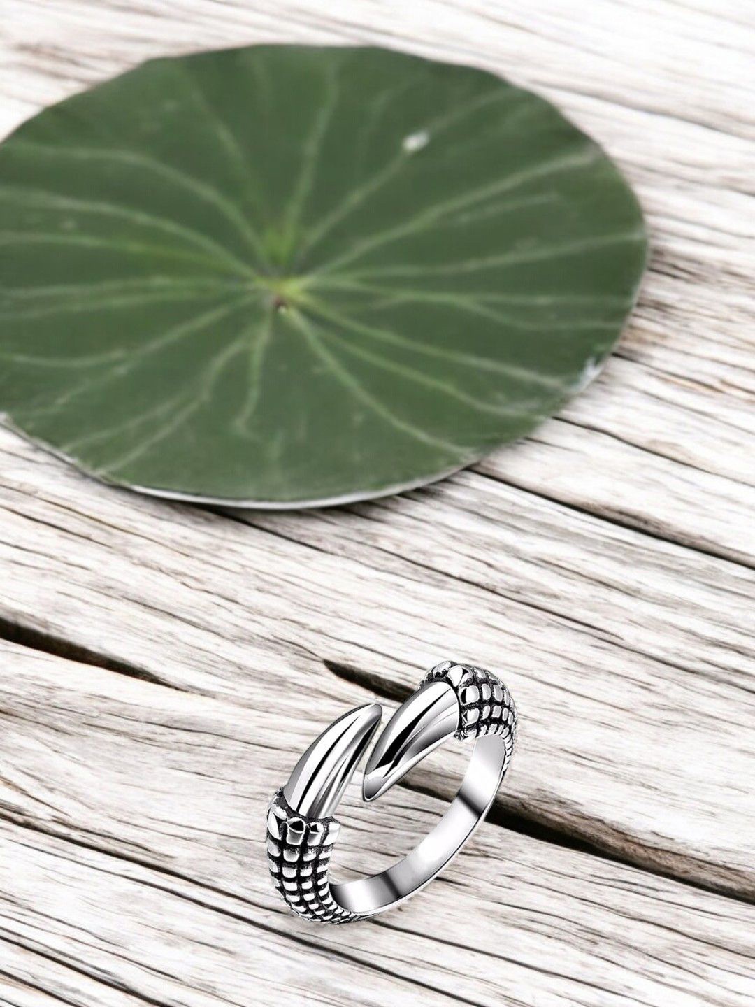 

The Roadster Lifestyle Co Men Stainless Steel Adjustable Finger Ring, Silver