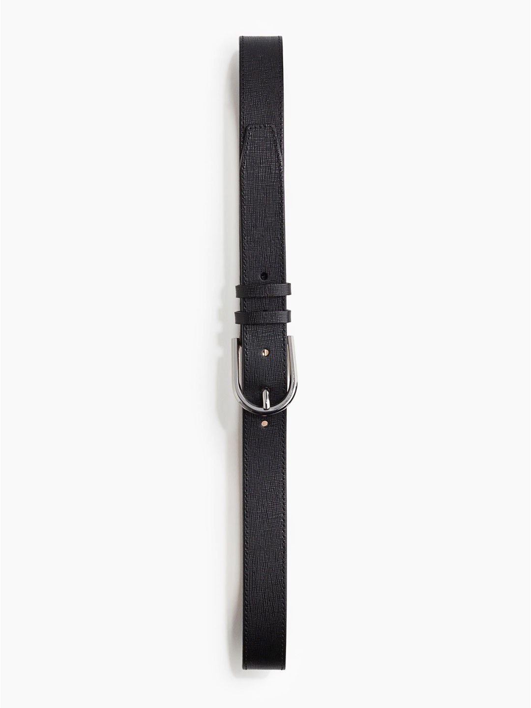 

H&M Men Slider Buckle Leather Belt, Black