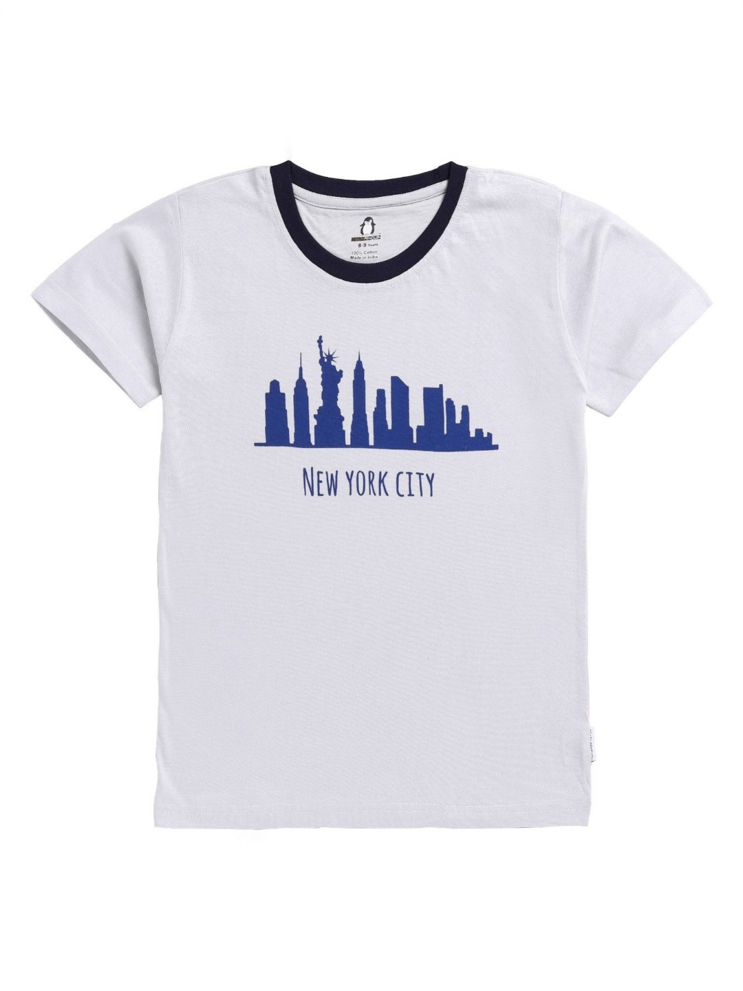 

CRAZYPENGUIN ELITE Boys Graphic Printed Round Neck Cotton T-shirt, White