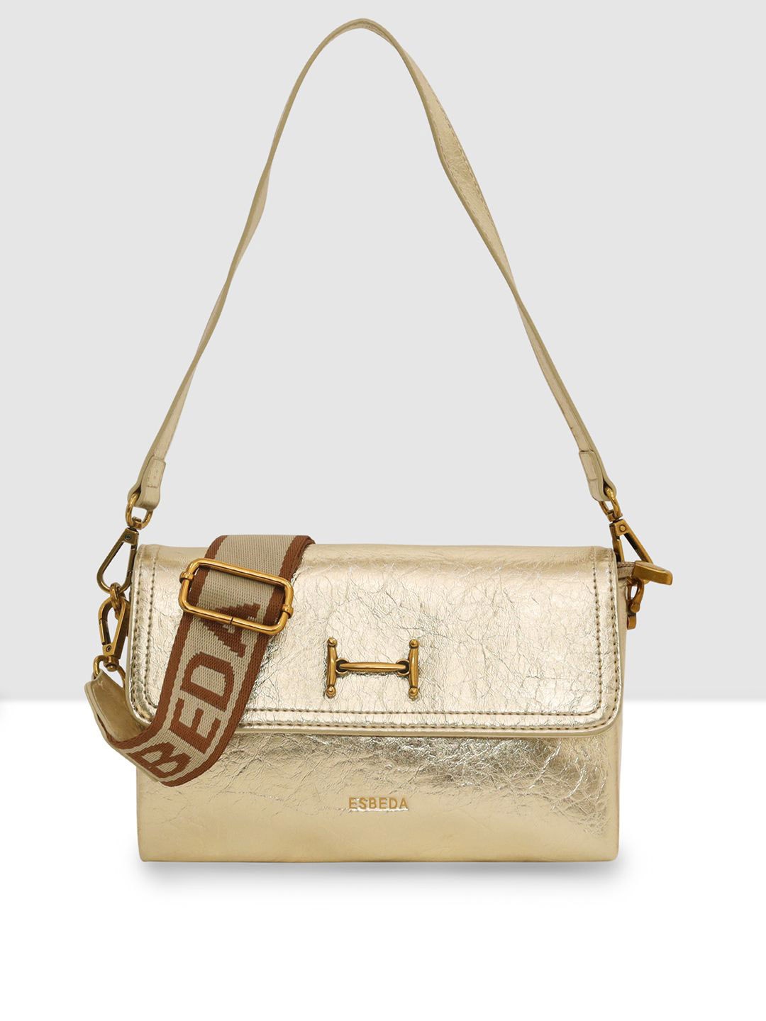 

ESBEDA PU Swagger Sling Bag with Bow Detail, Gold