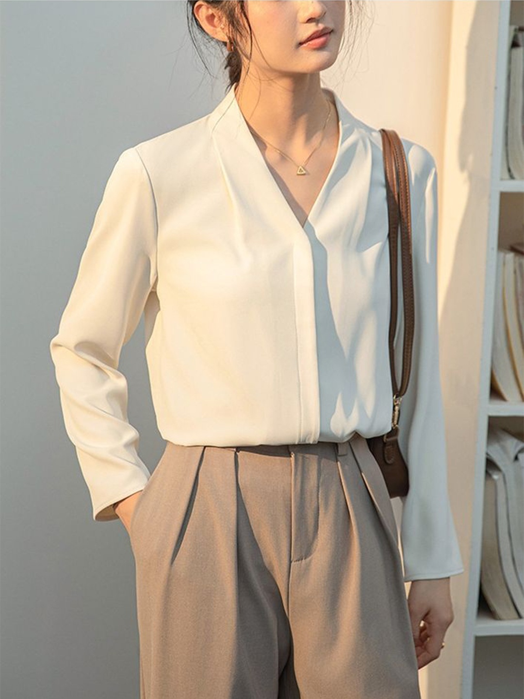 

LULU & SKY Shirt Style Top, White