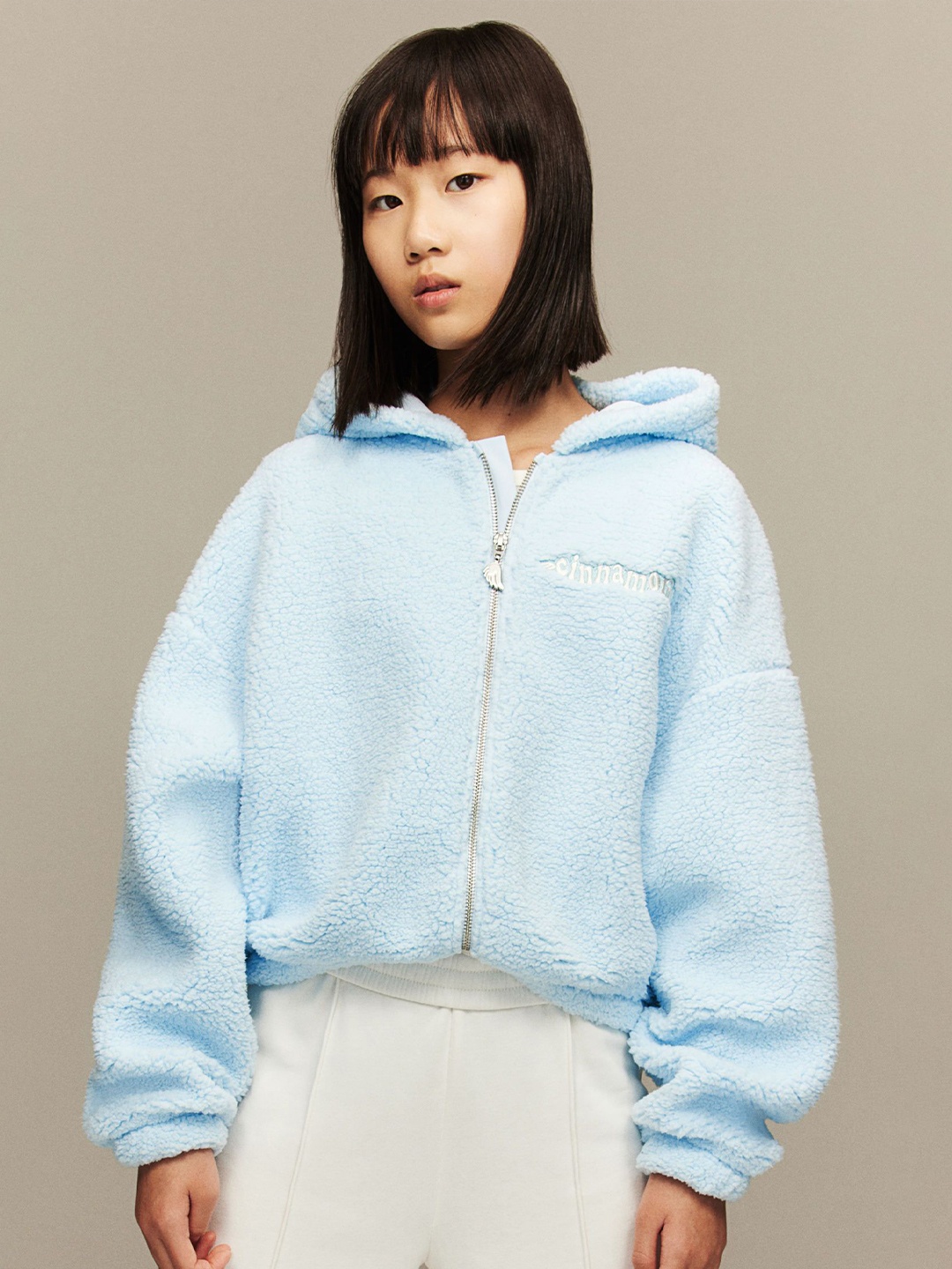 

H&M Girls Zip-Through Teddy Hoodie, Blue