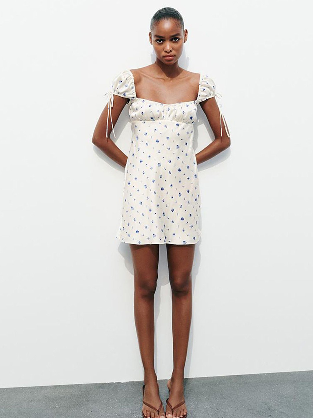 

LULU & SKY Floral Print A-Line Dress, Beige