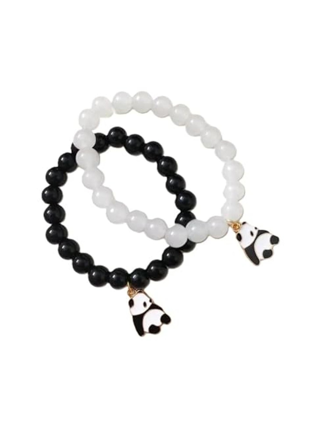 

DN Creation Women 2 Crystals Handcrafted Wraparound Bracelet, Black