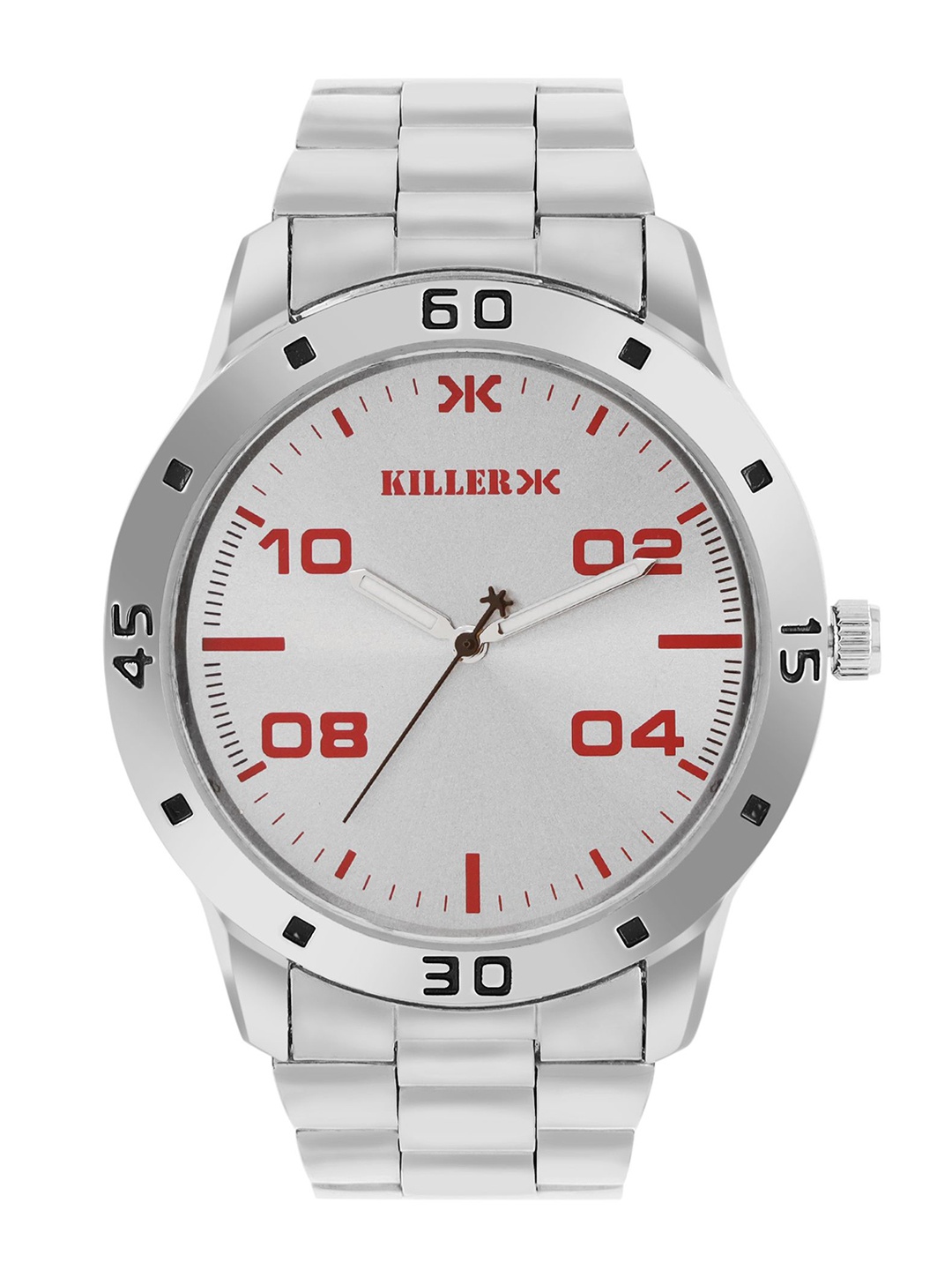 

Killer Men Brass Printed Dial & Straps Analogue Watch KL24-1D, Silver