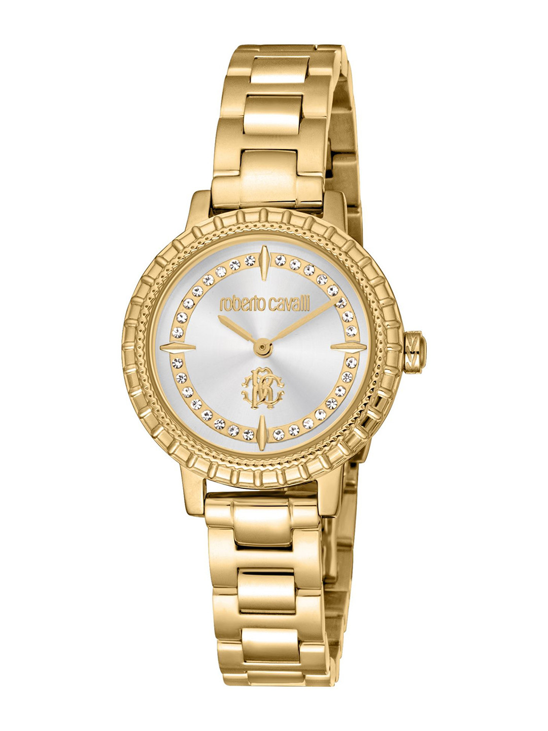 

Roberto Cavalli Women Embellished Dial & Stainless Steel Straps Analogue Watch RC5L082M0025, Gold