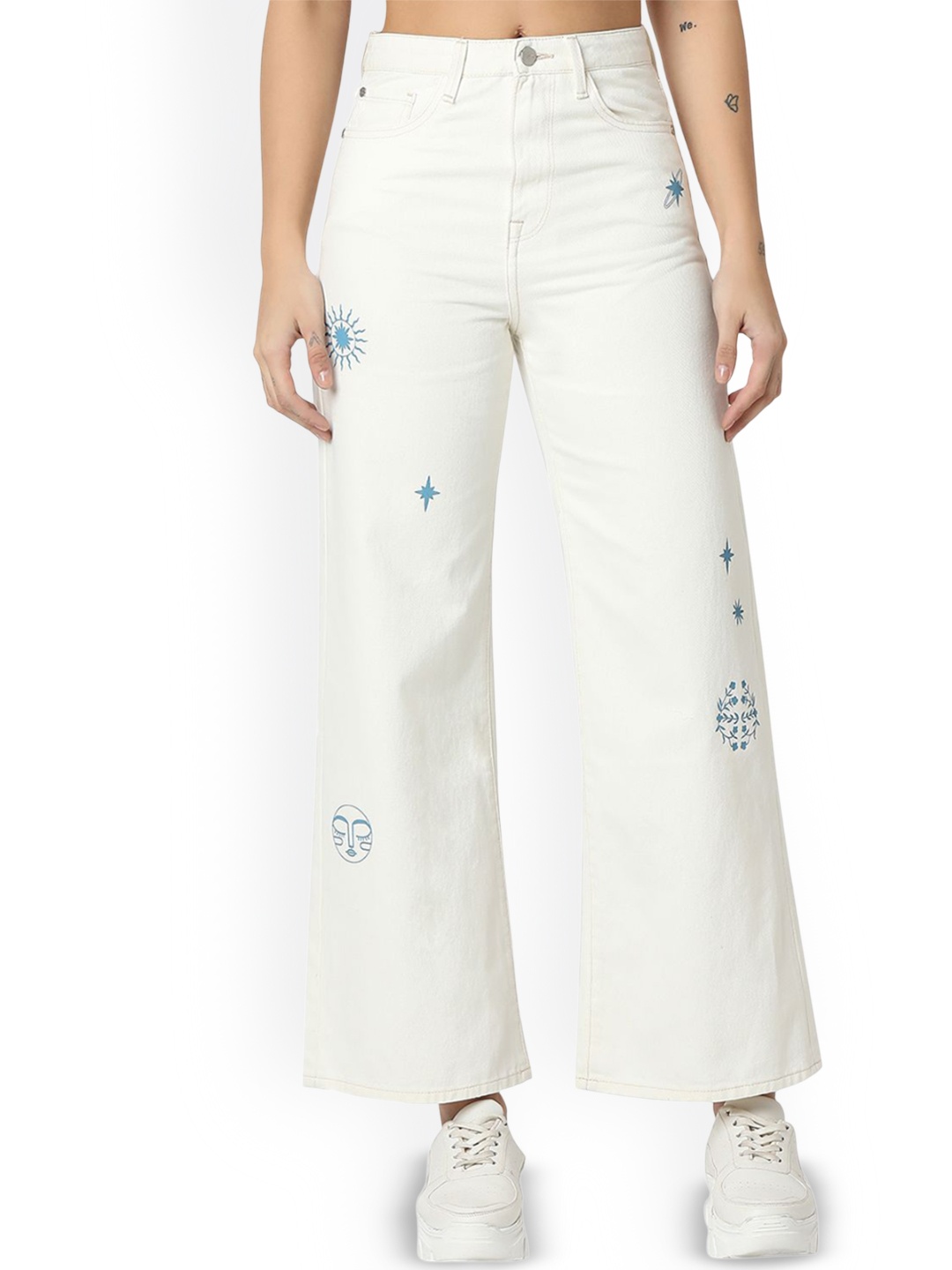 

SPYKAR Women Flared High-Rise Jeans, White