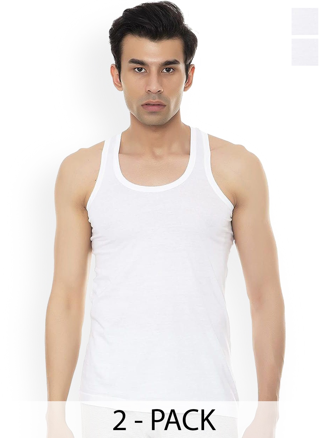 

AMUL COMFY Pack Of 2 Pure Cotton Innerwear Vests Comfy-White-RN-2-75