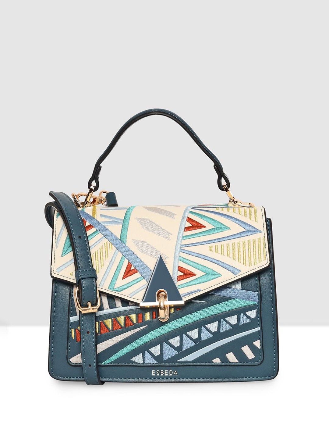 

ESBEDA PU Swagger Sling Bag with Cut Work, Blue