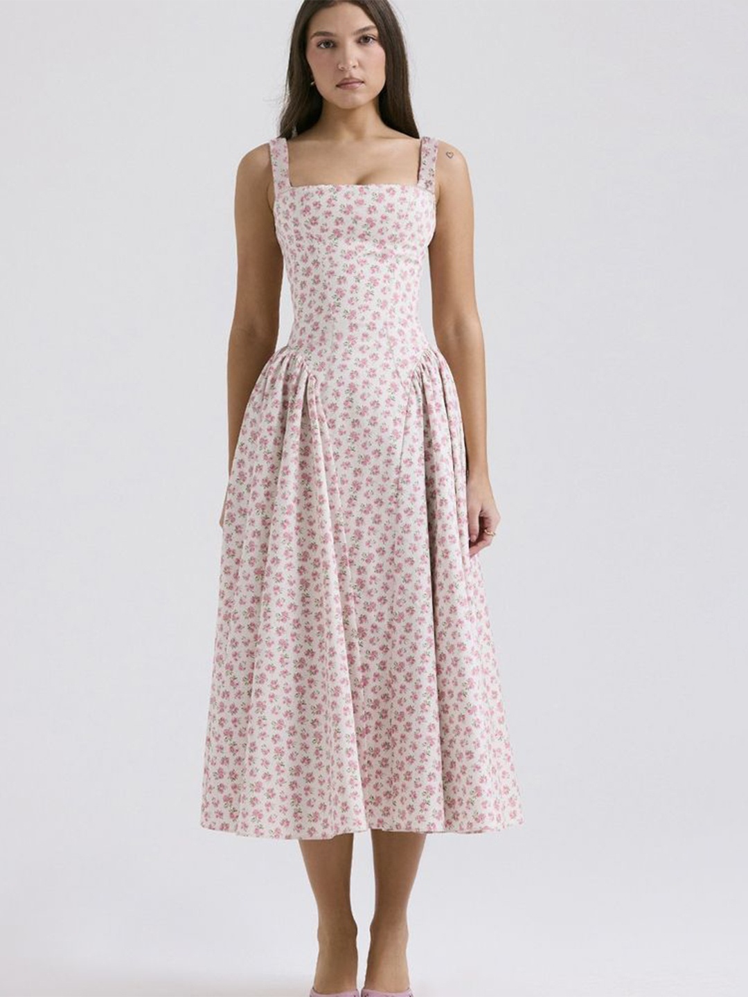 

LULU & SKY Floral Print Fit & Flare Midi Dress, Multi