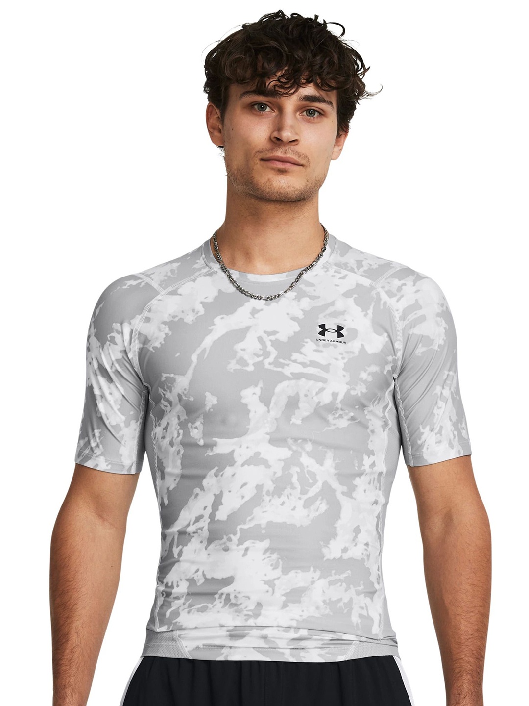 

UNDER ARMOUR HeatGear Iso-Chill Printed Short Sleeve T-Shirt, Grey