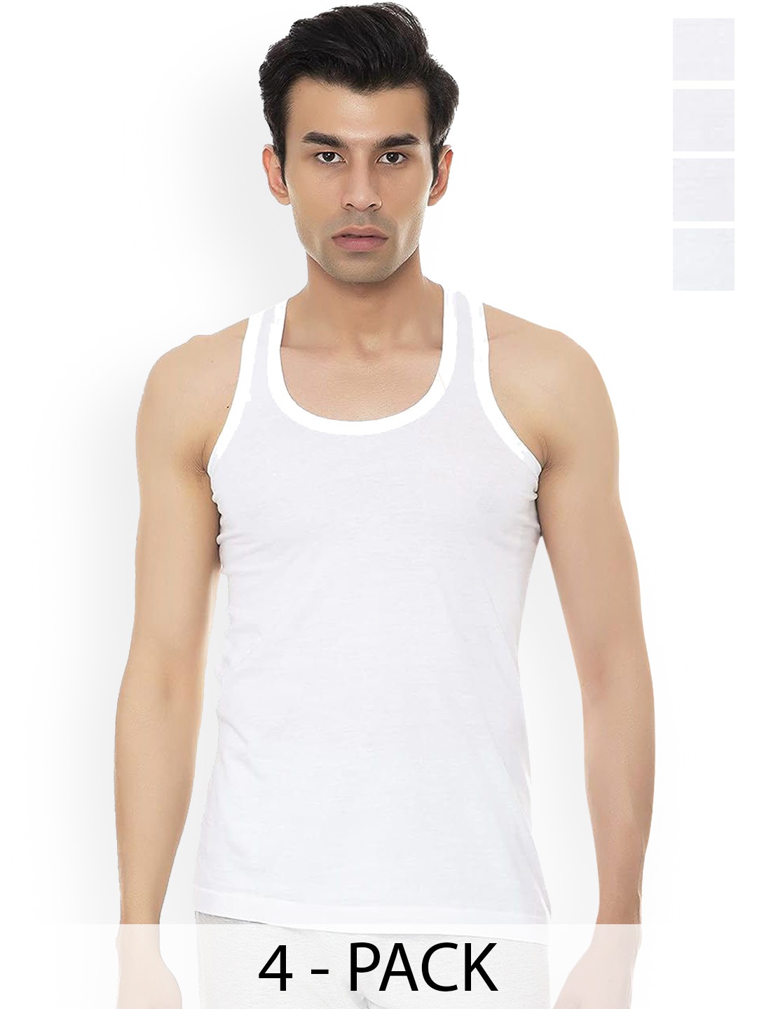 

AMUL COMFY Pack Of 4 Pure Cotton Innerwear Vests Comfy-White-RN-4-75