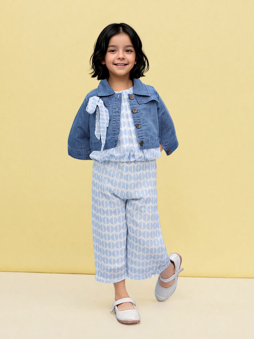 

Toonyport Girls Printed Shirt with Trousers, Blue