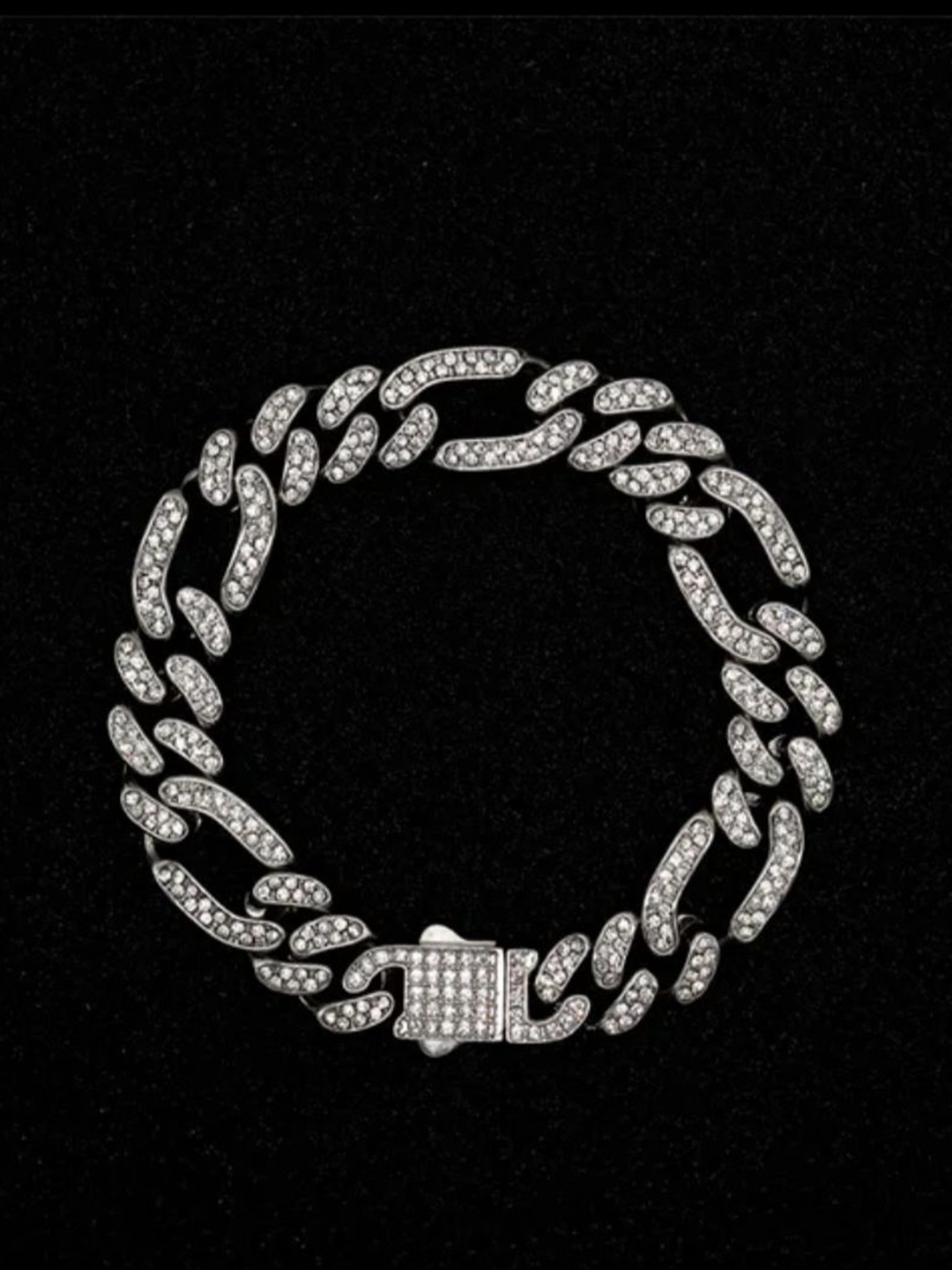 

V FASHION JEWELLERY Silver Plated Stone Studded Bracelet