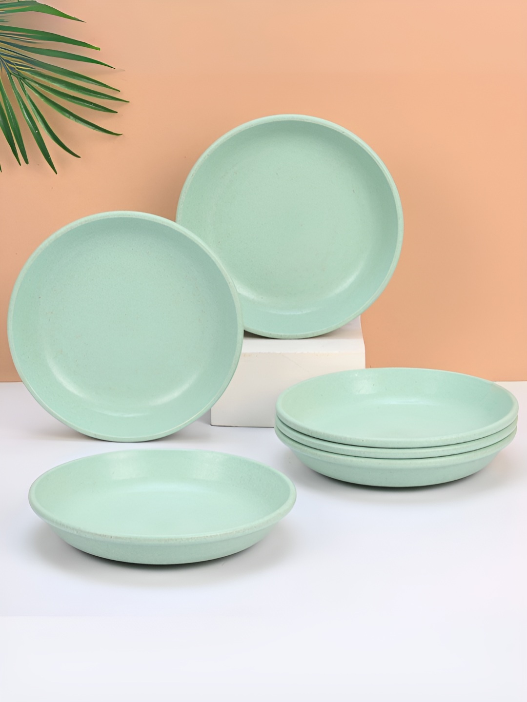 

eha Green 6 Pieces Dishwasher Safe Plates