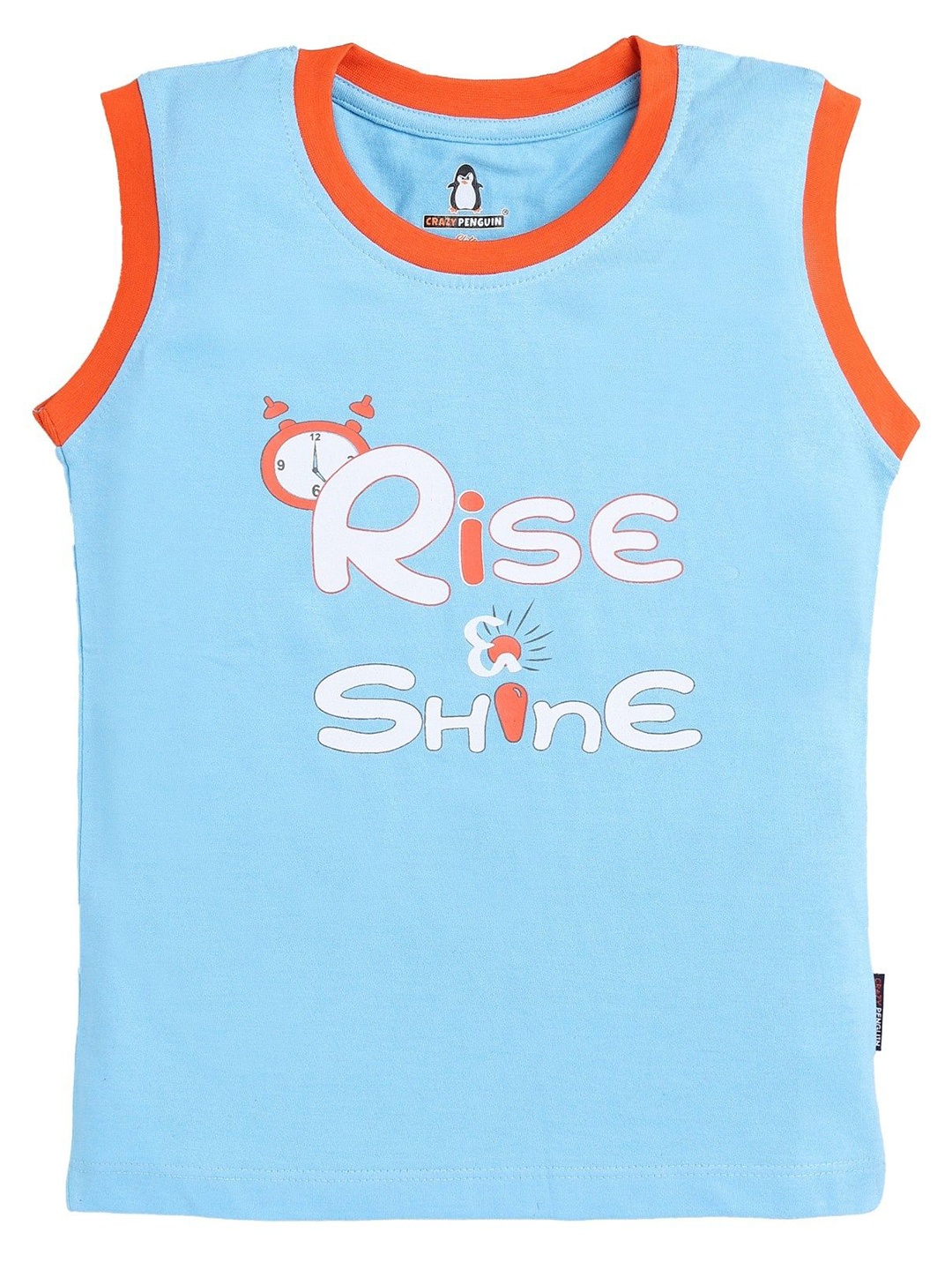 

CRAZYPENGUIN ELITE Boys Typography Printed Cotton T-shirt, Blue
