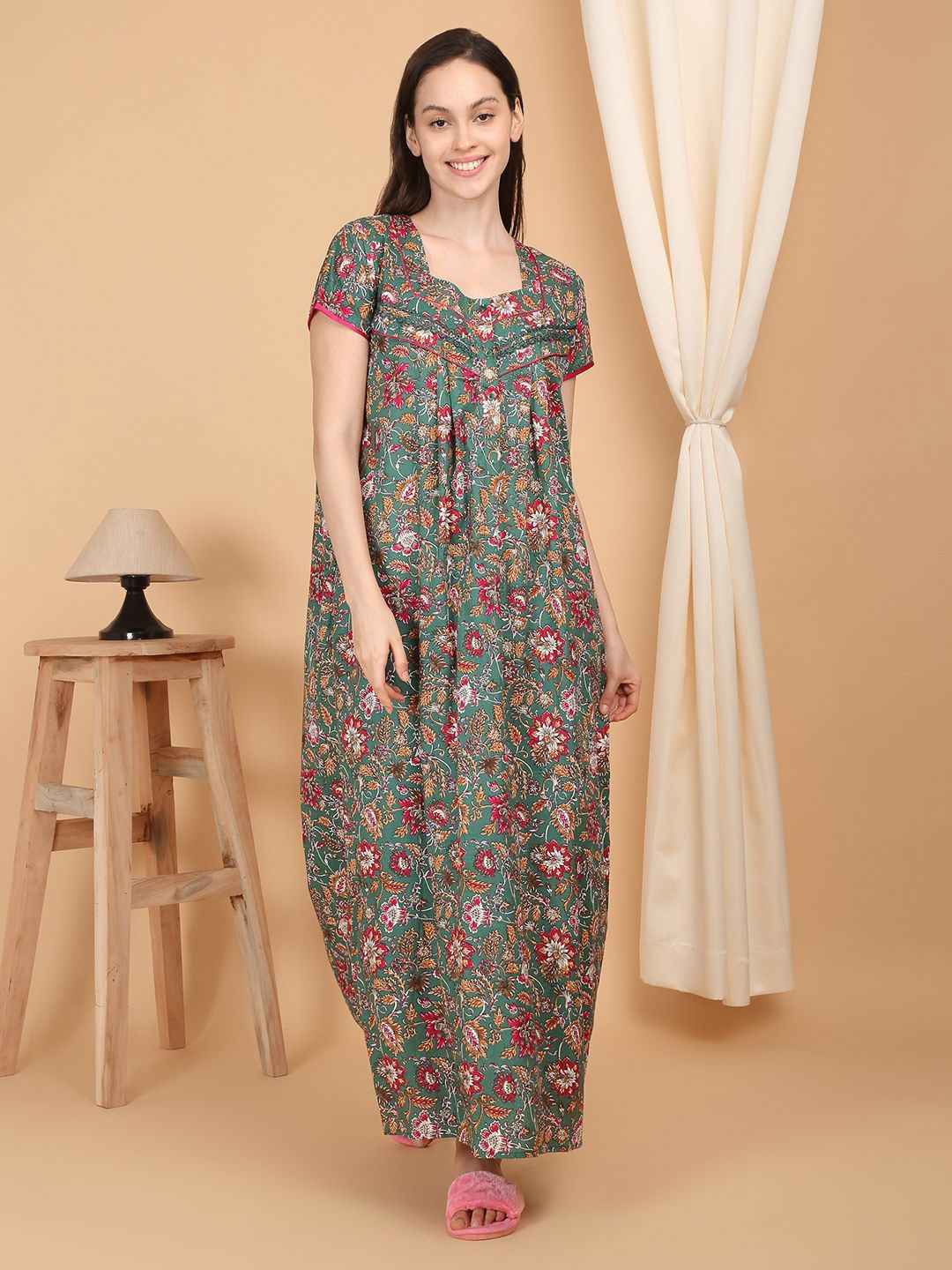 

Sweet Dreams Printed Maxi Nightdress, Green