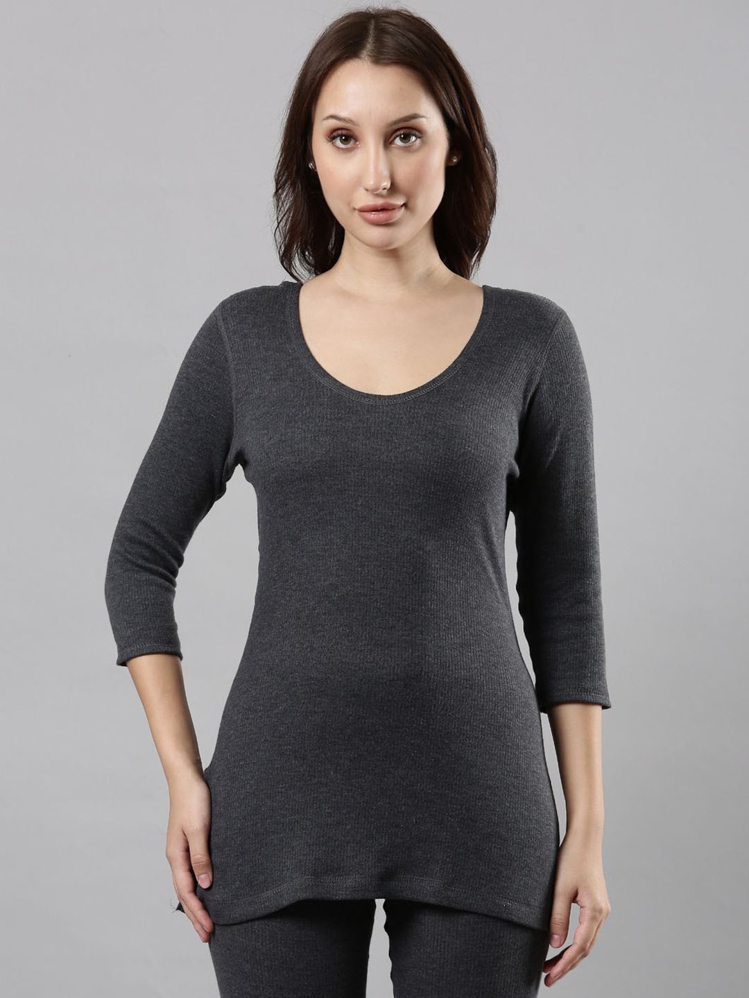 

Femmora Ribbed Thermal Top, Grey