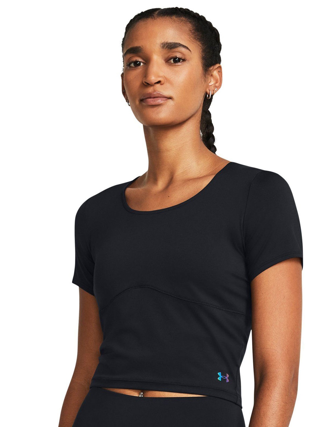 

UNDER ARMOUR Vanish Elite Vent Slim-Fit Crop Short Sleeve T-Shirt, Black