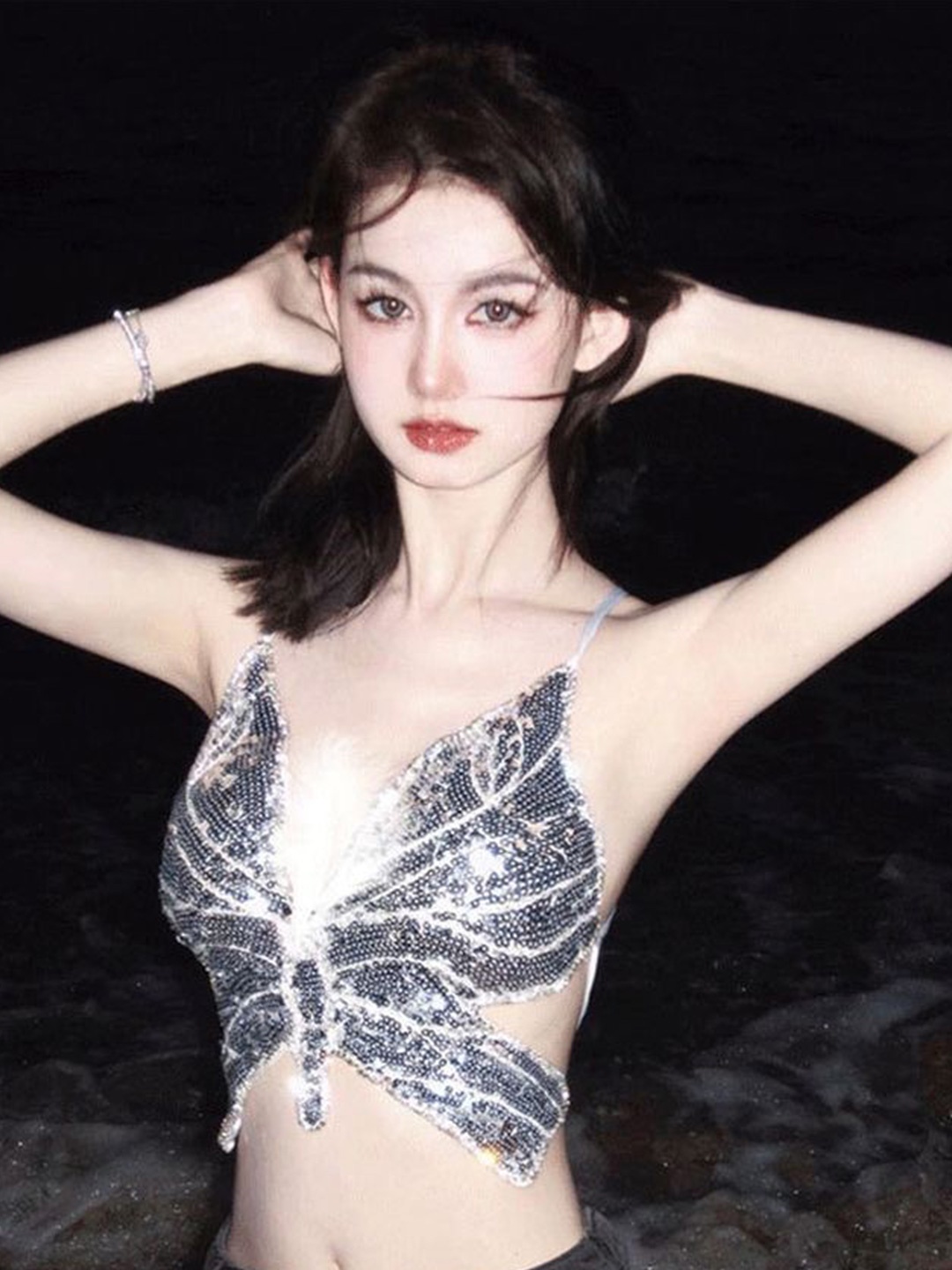 

LULU & SKY Print Tube Top, Silver