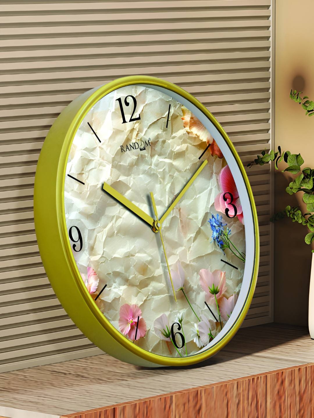 

RANDOM Printed Round Shaped Sweep Silent Movement Contemporary Wall Clock, White