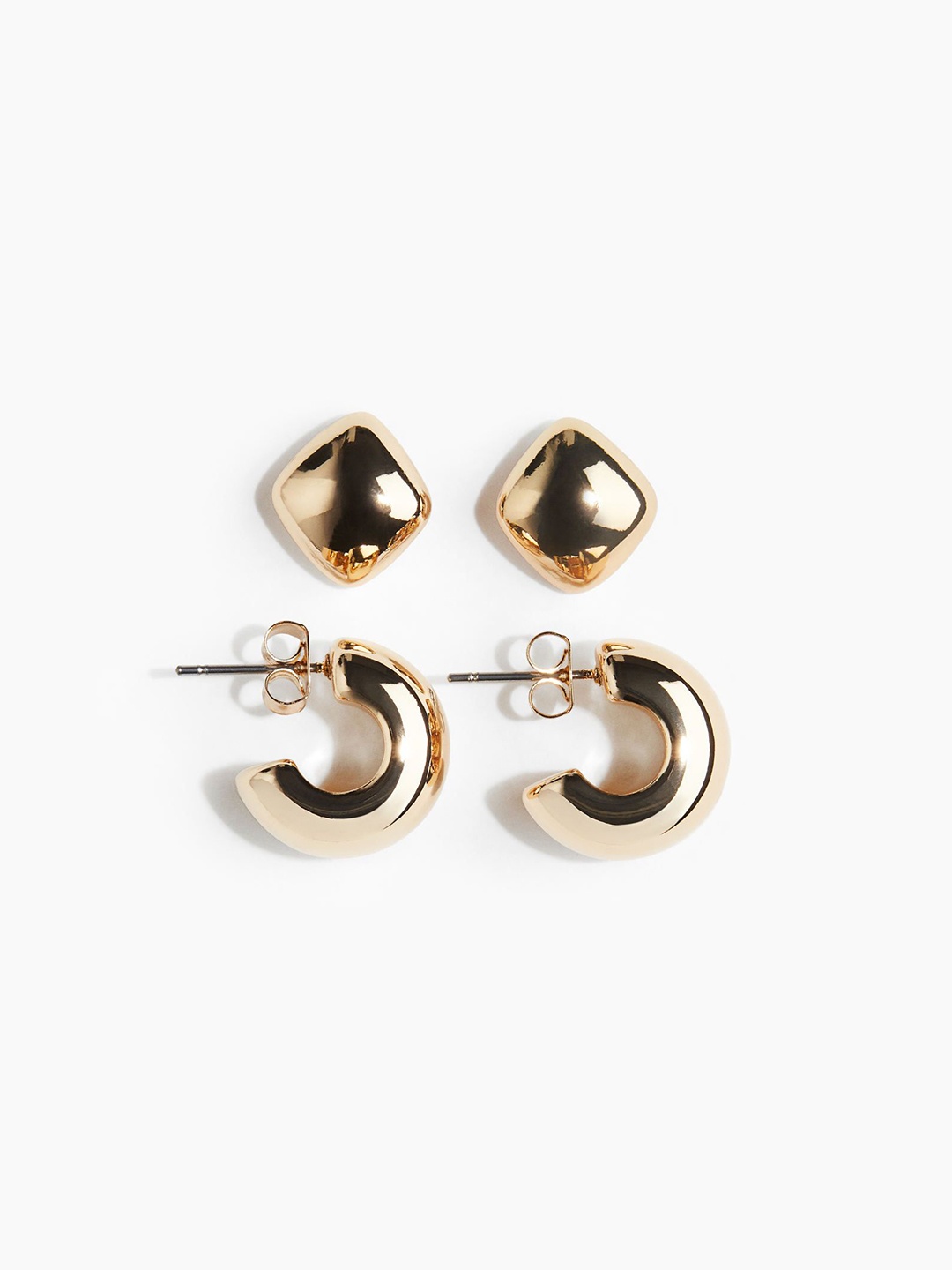 

H&M 2 Pairs Earrings, Gold