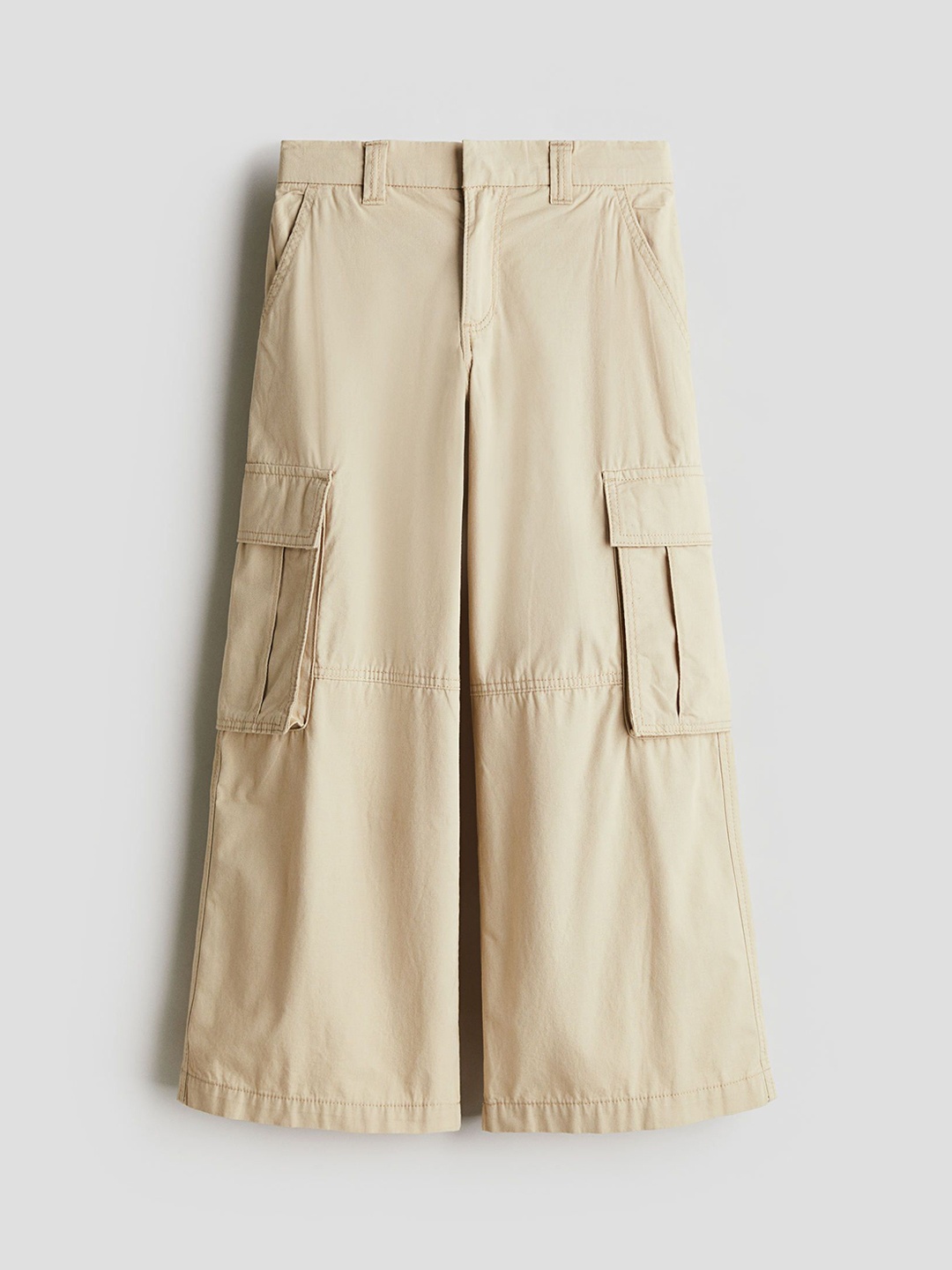 

H&M Wide Cargo Trousers, Beige