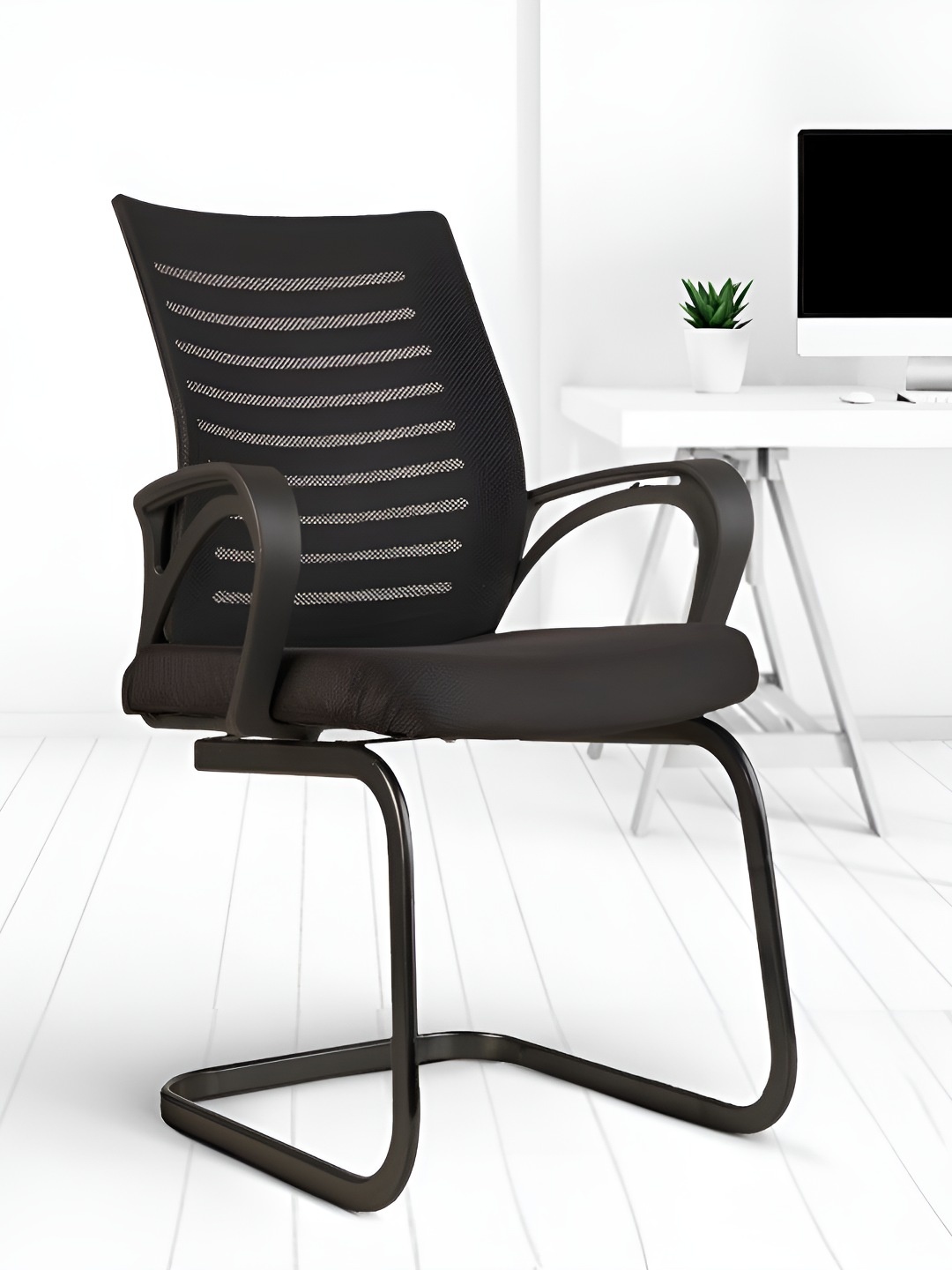 

CELLBELL Desire C104 Black Mesh Mid-Back Office Visitor Chair