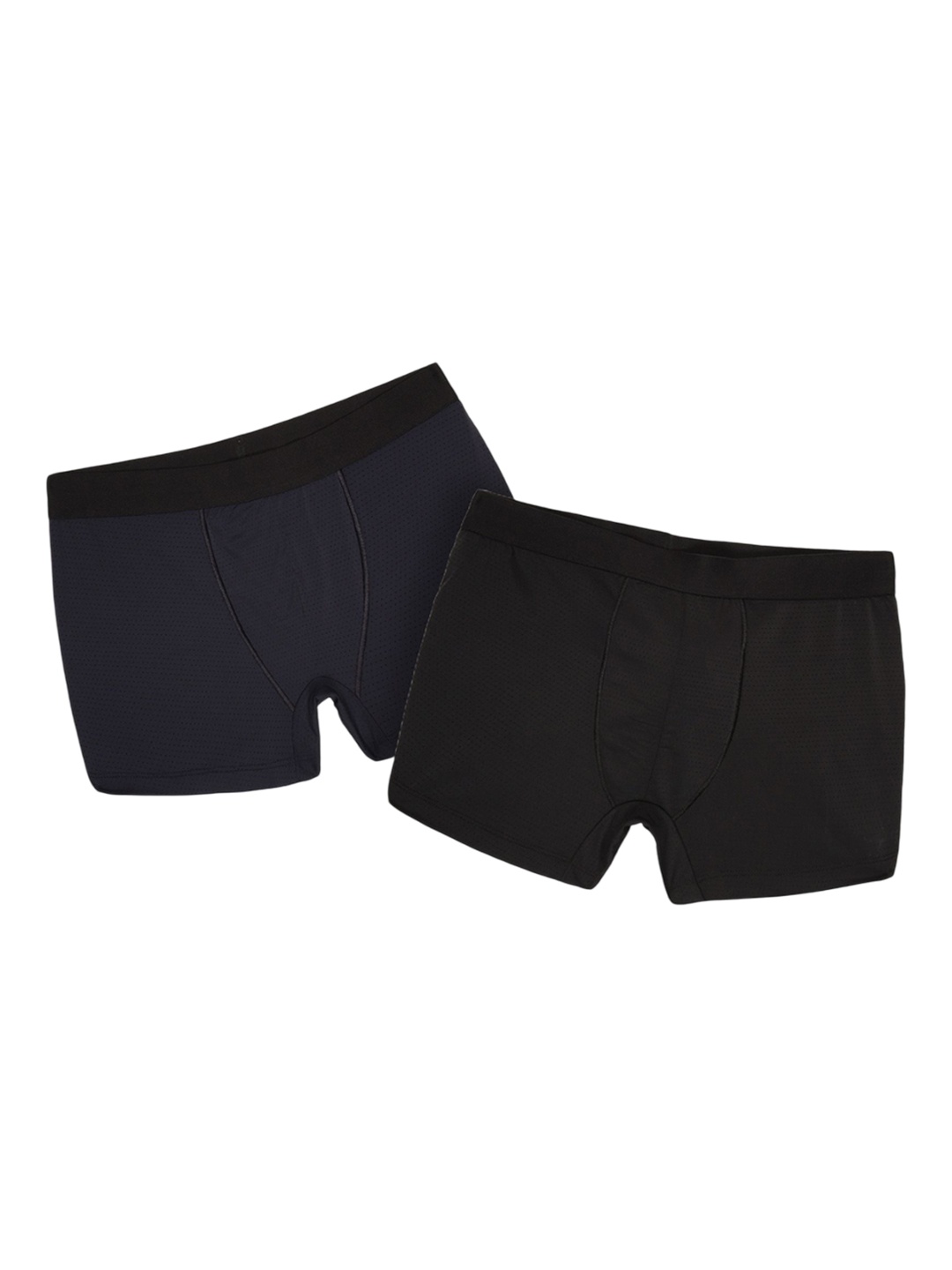 

BLUE TYGA Pack Of 2 Mid Rise Outer Elastic Trunks, Navy blue
